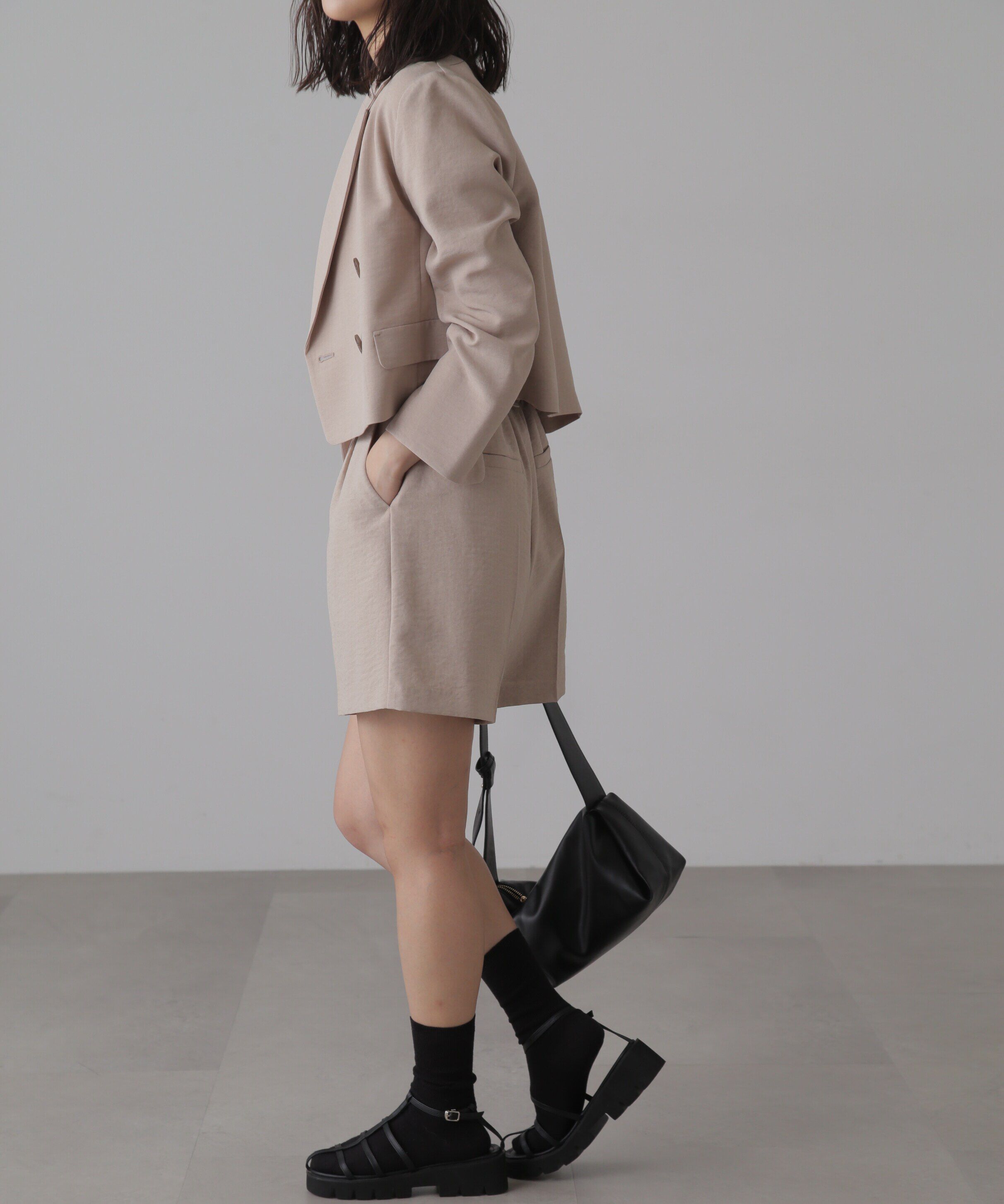  「[低身長サイズ/Sシリーズ]気流染めショート丈ダブルジャケット」|その他|