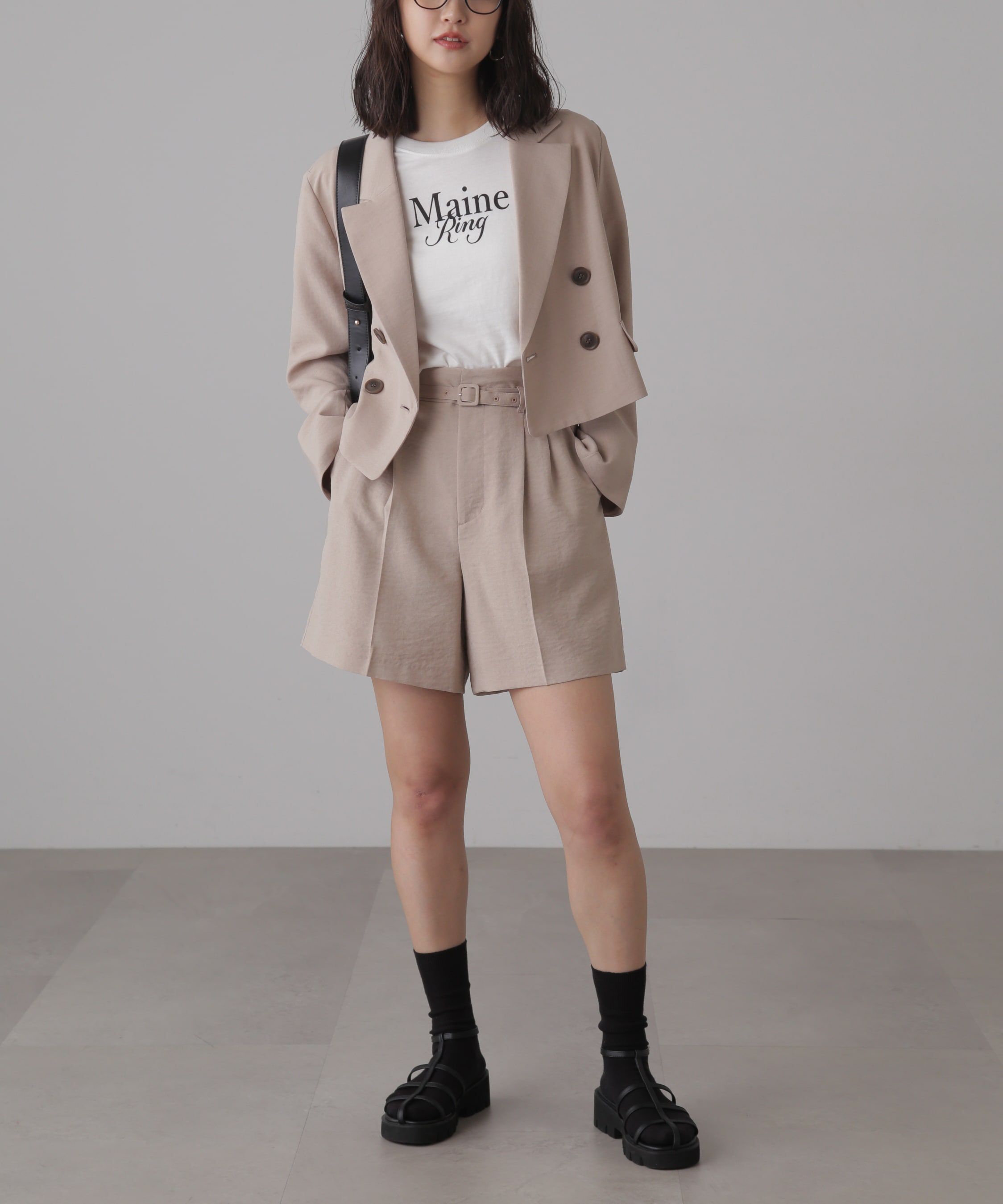  「[低身長サイズ/Sシリーズ]気流染めショート丈ダブルジャケット」|その他|