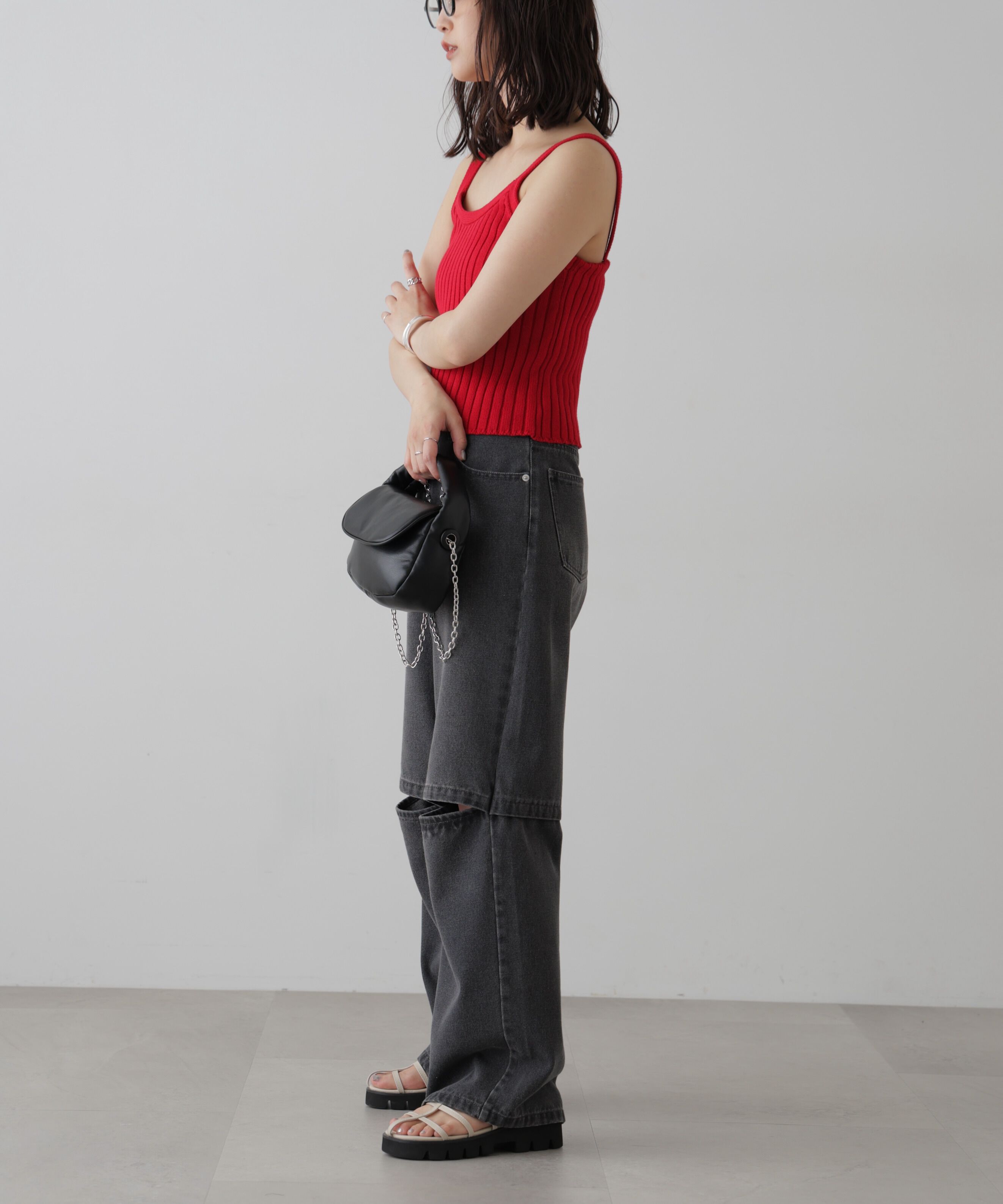  「リブニットタンクトップ」|ニット・セーター|