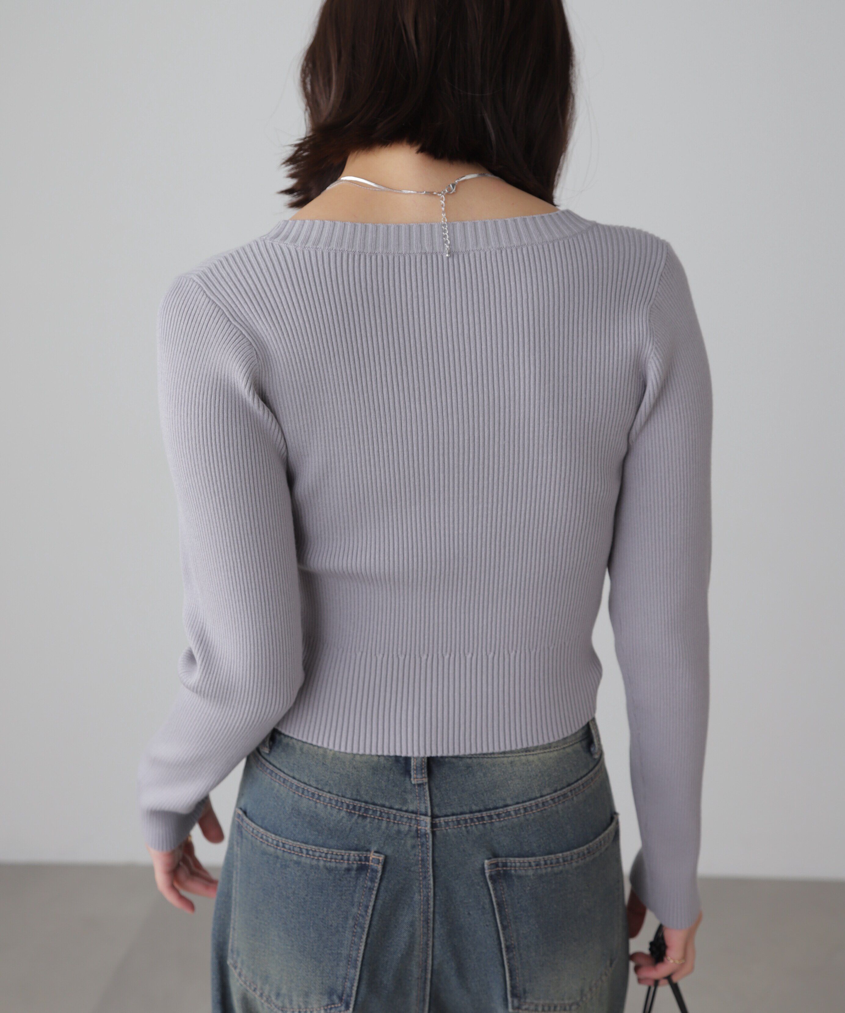  「〈洗える〉マシンウォッシャブルUネックニット」|ニット・セーター|