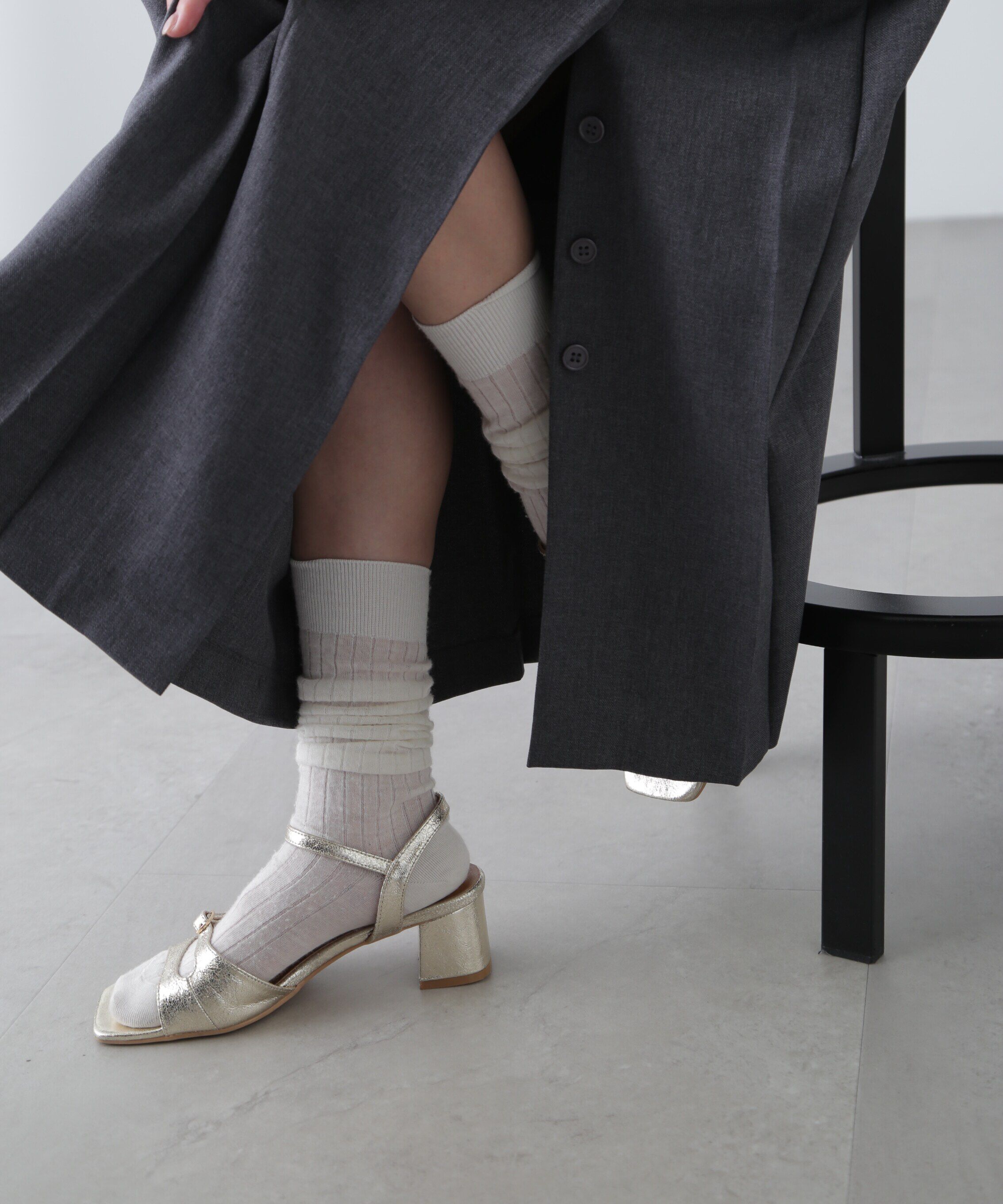  「フロントスリットプリーツロングスカート」|スカート|