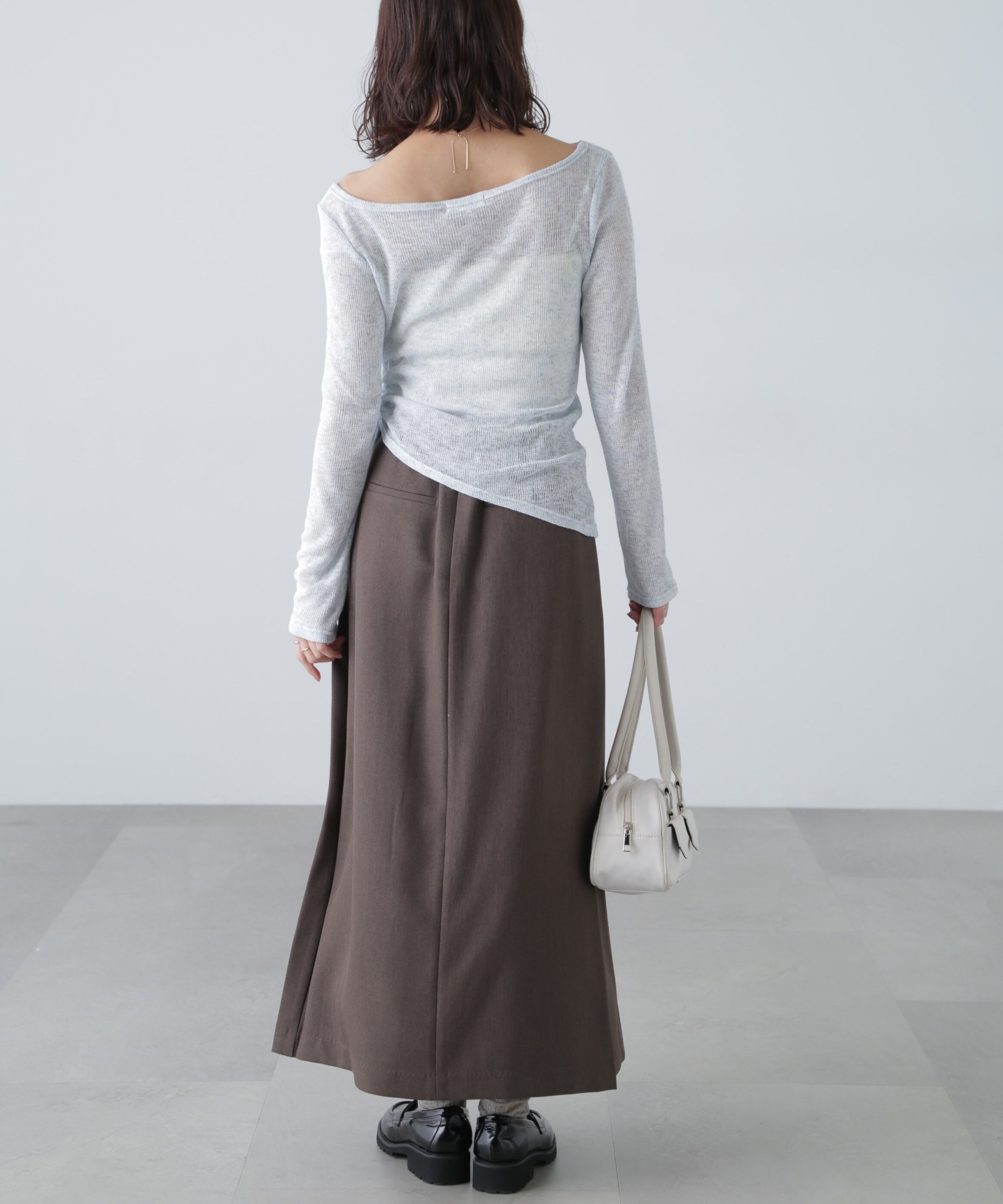  「フロントスリットプリーツロングスカート」|スカート|