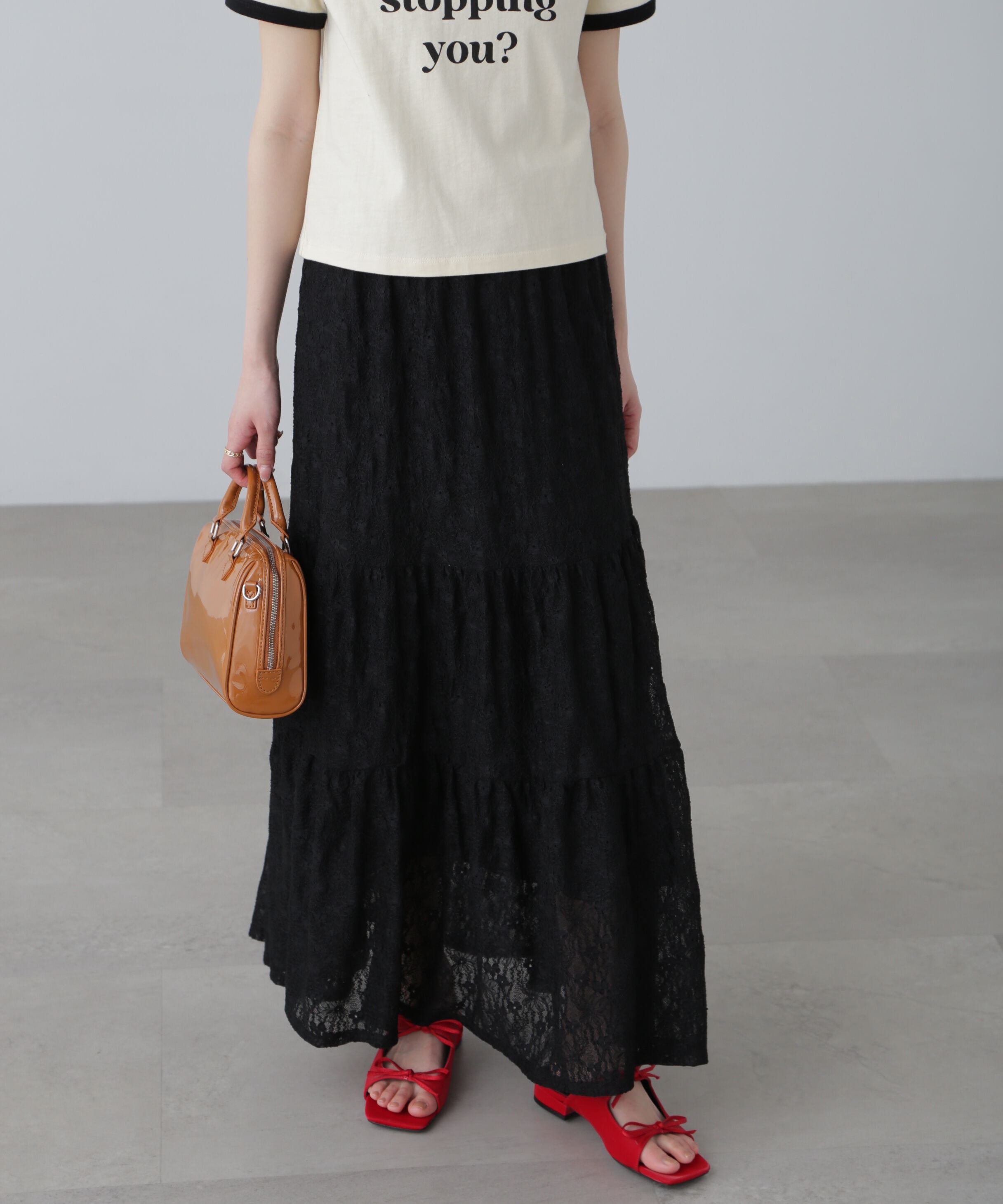  「レースティアードフレアスカート」|スカート|