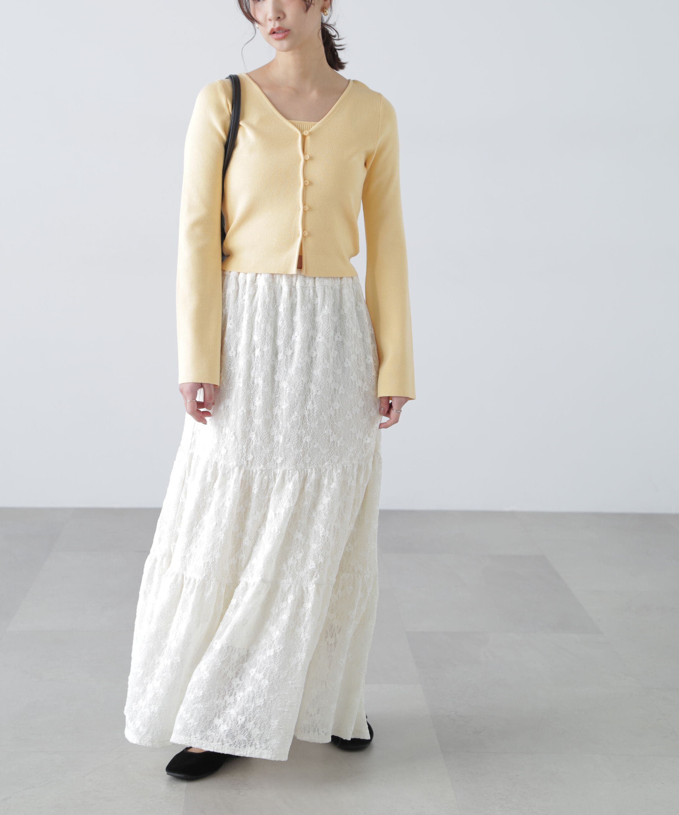  「レースティアードフレアスカート」|スカート|