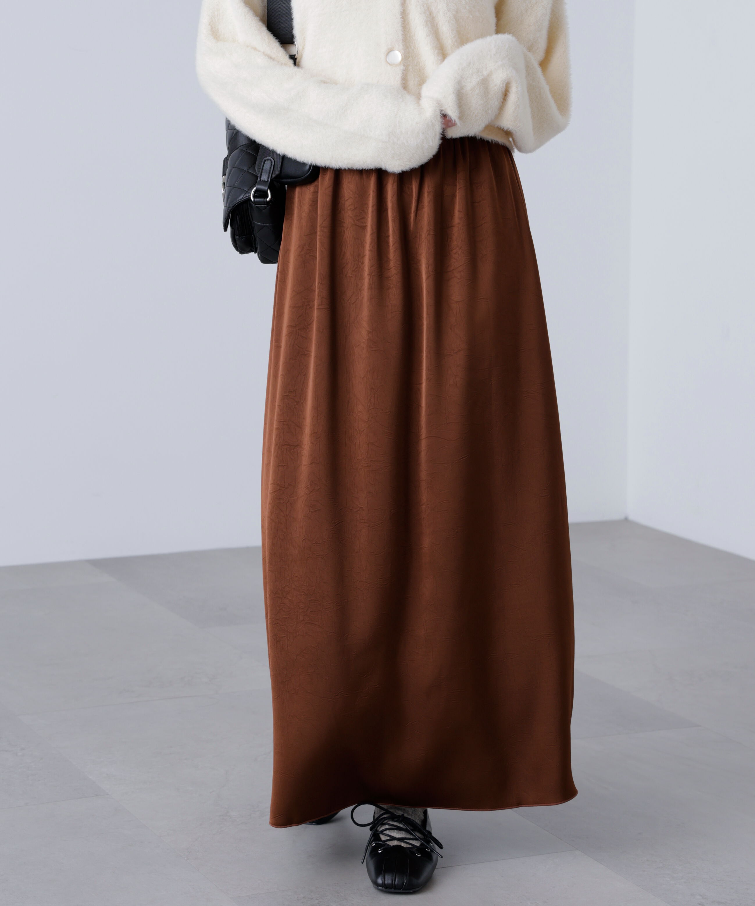  「サテンナローロングスカート」|スカート|