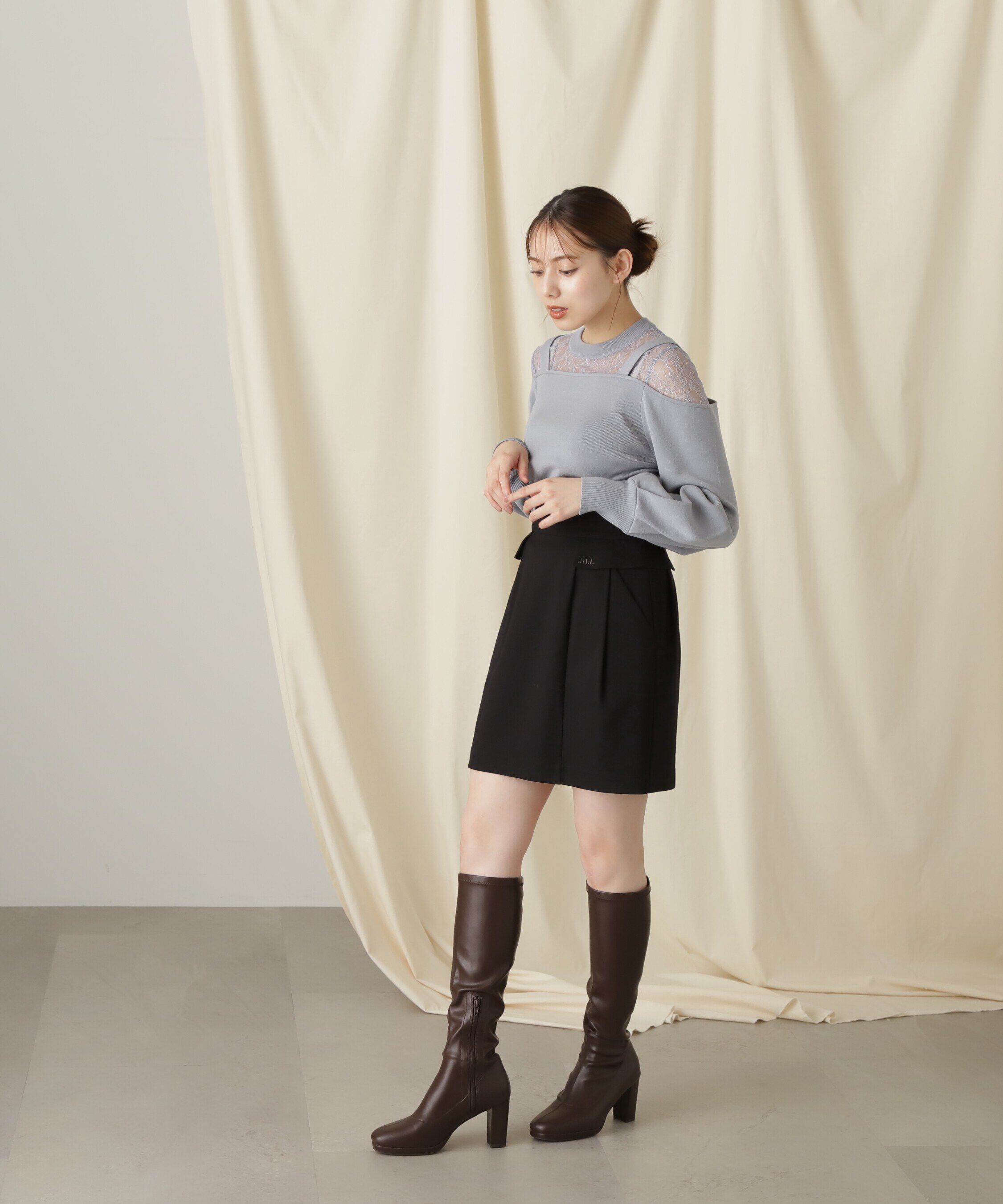  「ロゴイリウエストゴムコクーンスカート」|スカート|