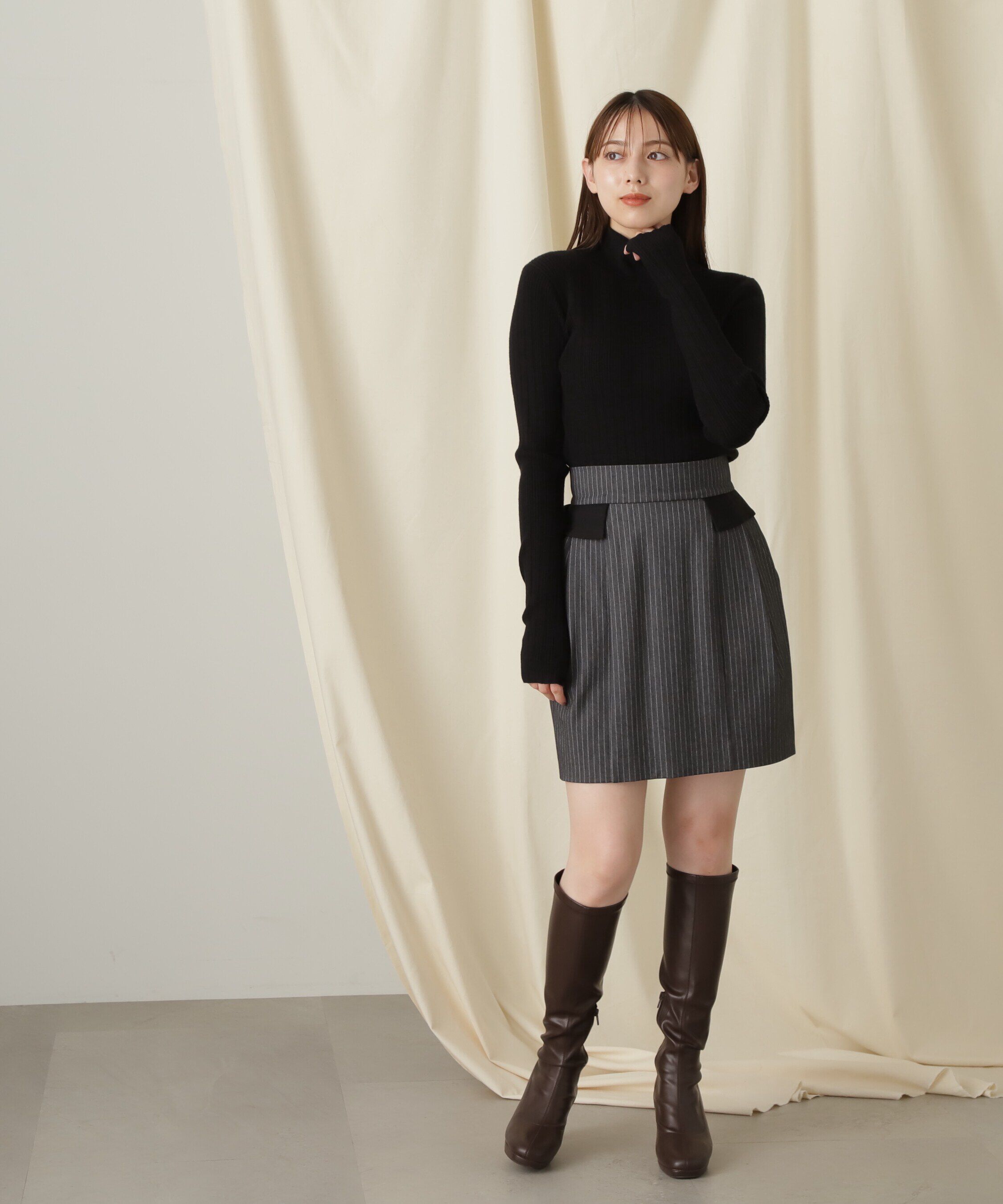  「ロゴイリウエストゴムコクーンスカート」|スカート|