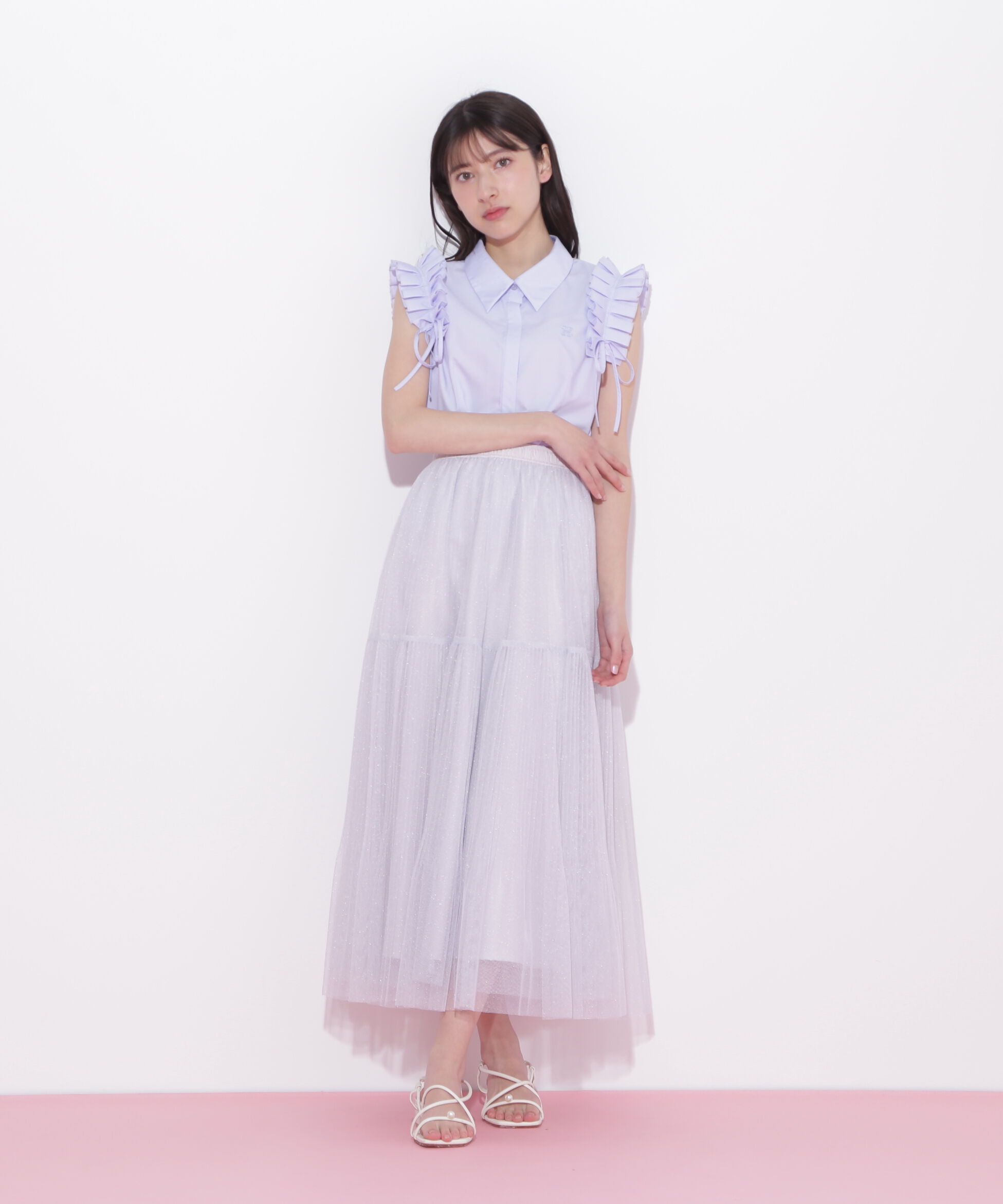  「ボリュームティアードチュールスカート」|スカート|