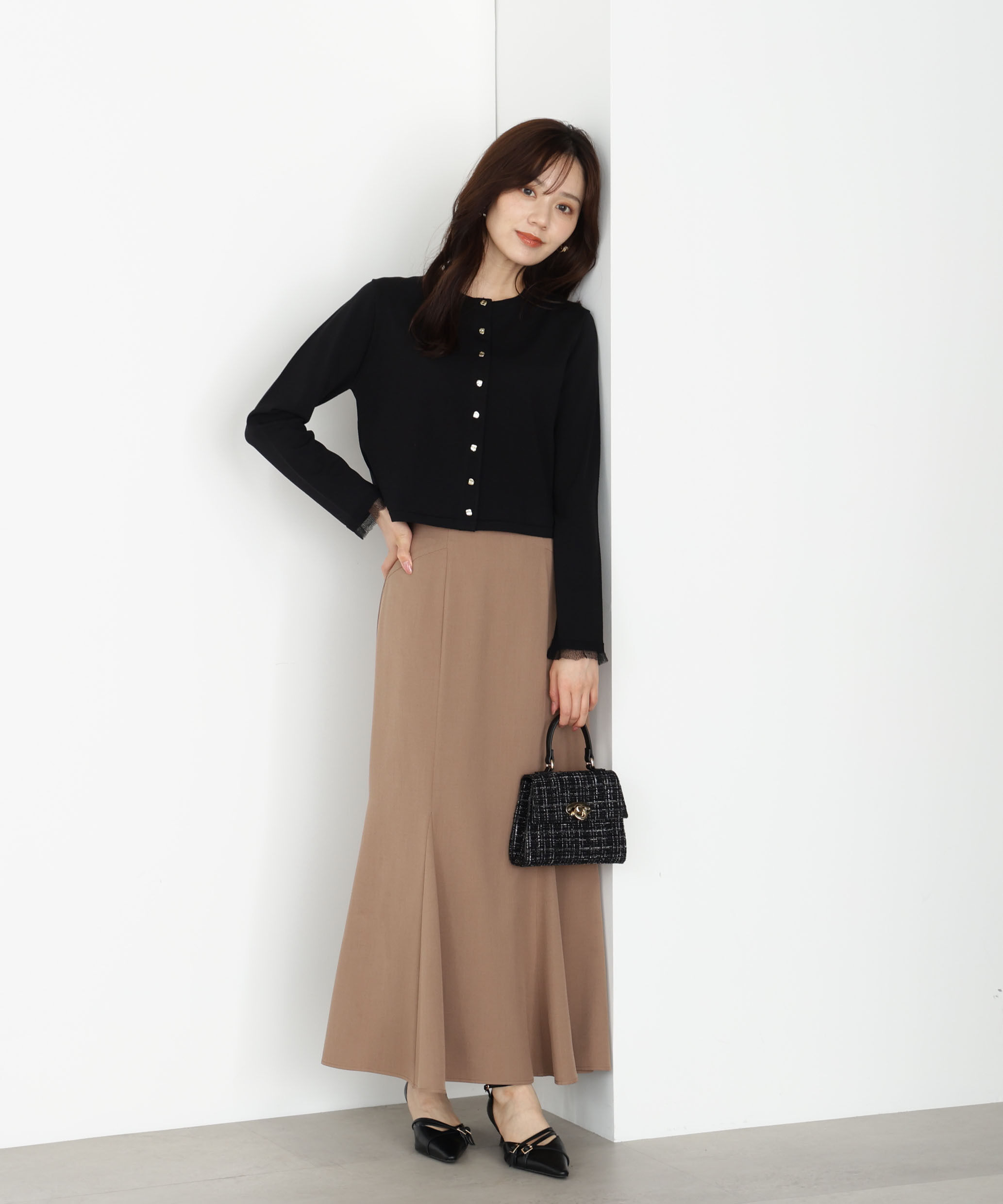 PROPORTION BODY DRESSING「バックレースアップマーメイドスカート 25AW」|スカート|ブラウン