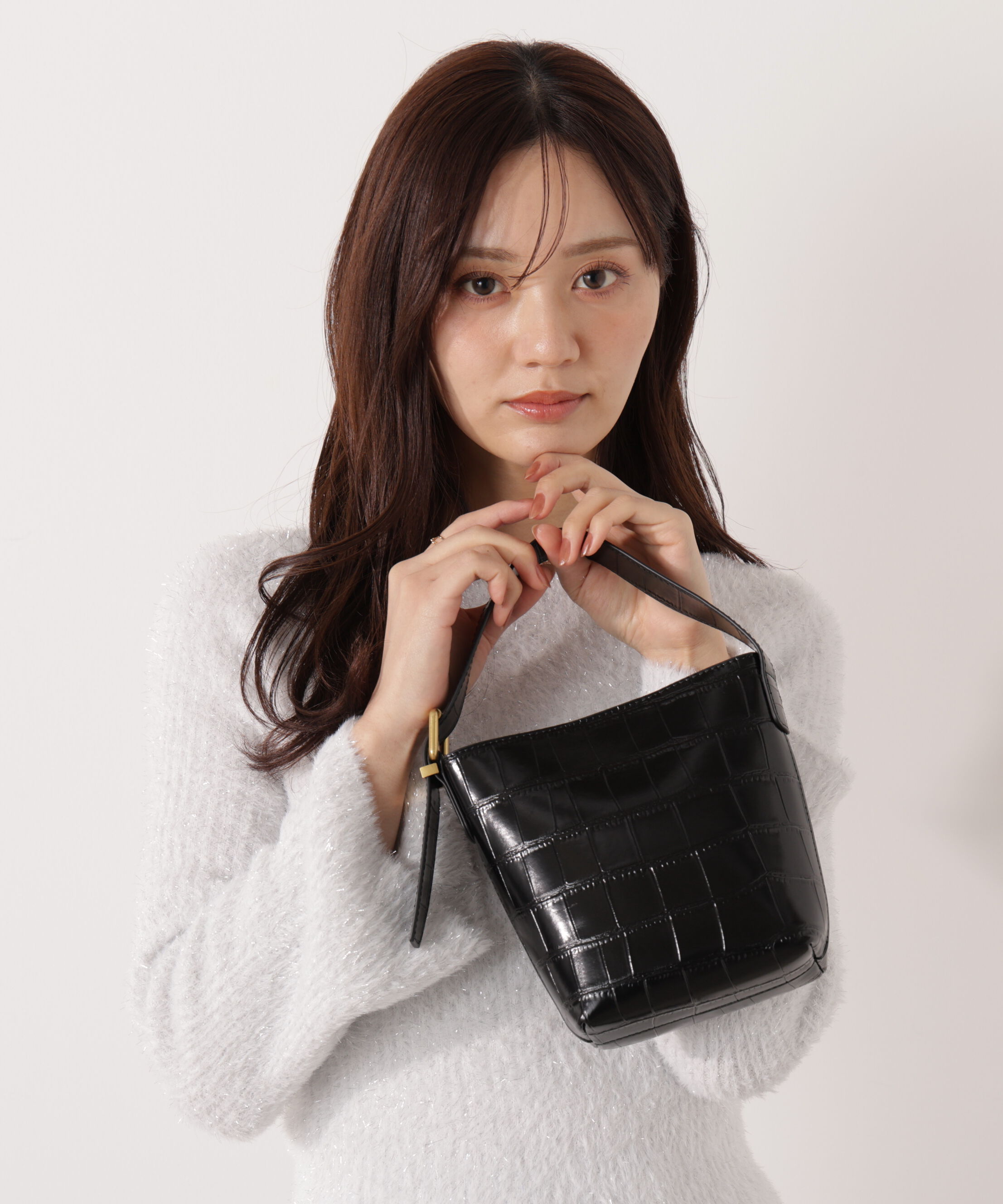 PROPORTION BODY DRESSING「クロコ型押しミニバッグ」|その他|ブラック