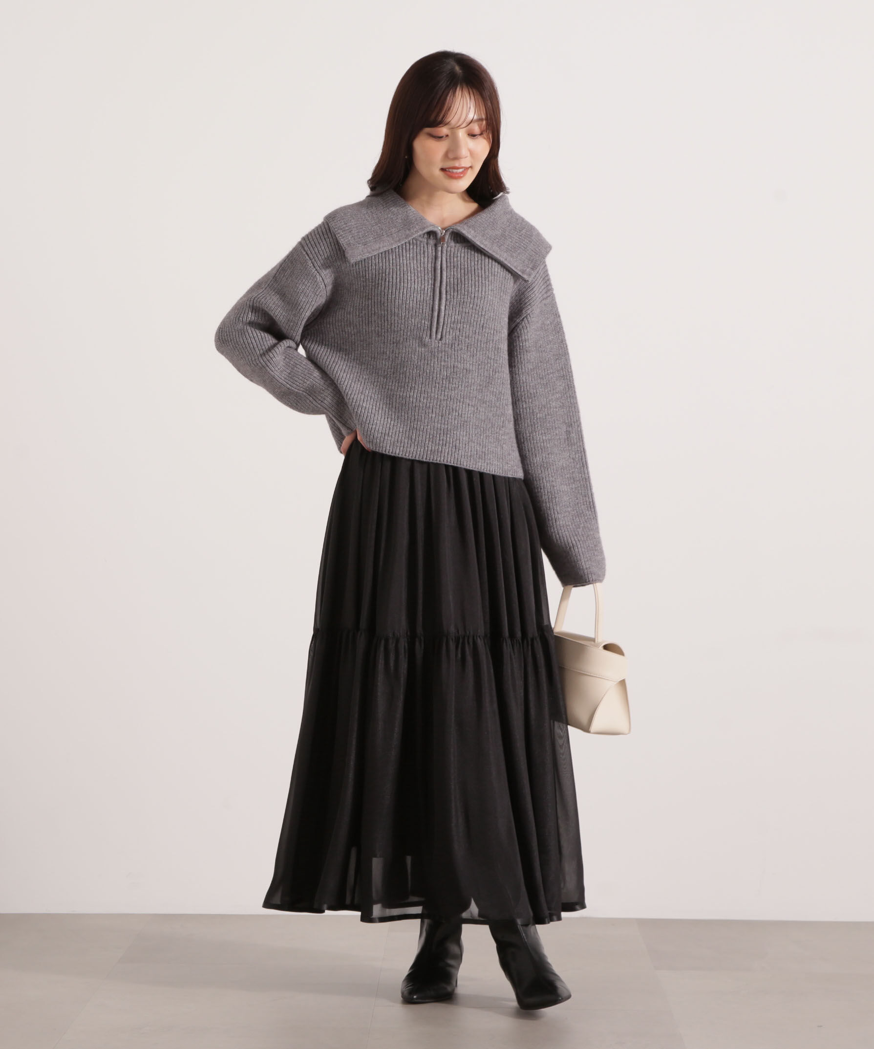 PROPORTION BODY DRESSING「ビッグカラー畔ニット 25AW」|ニット・セーター|