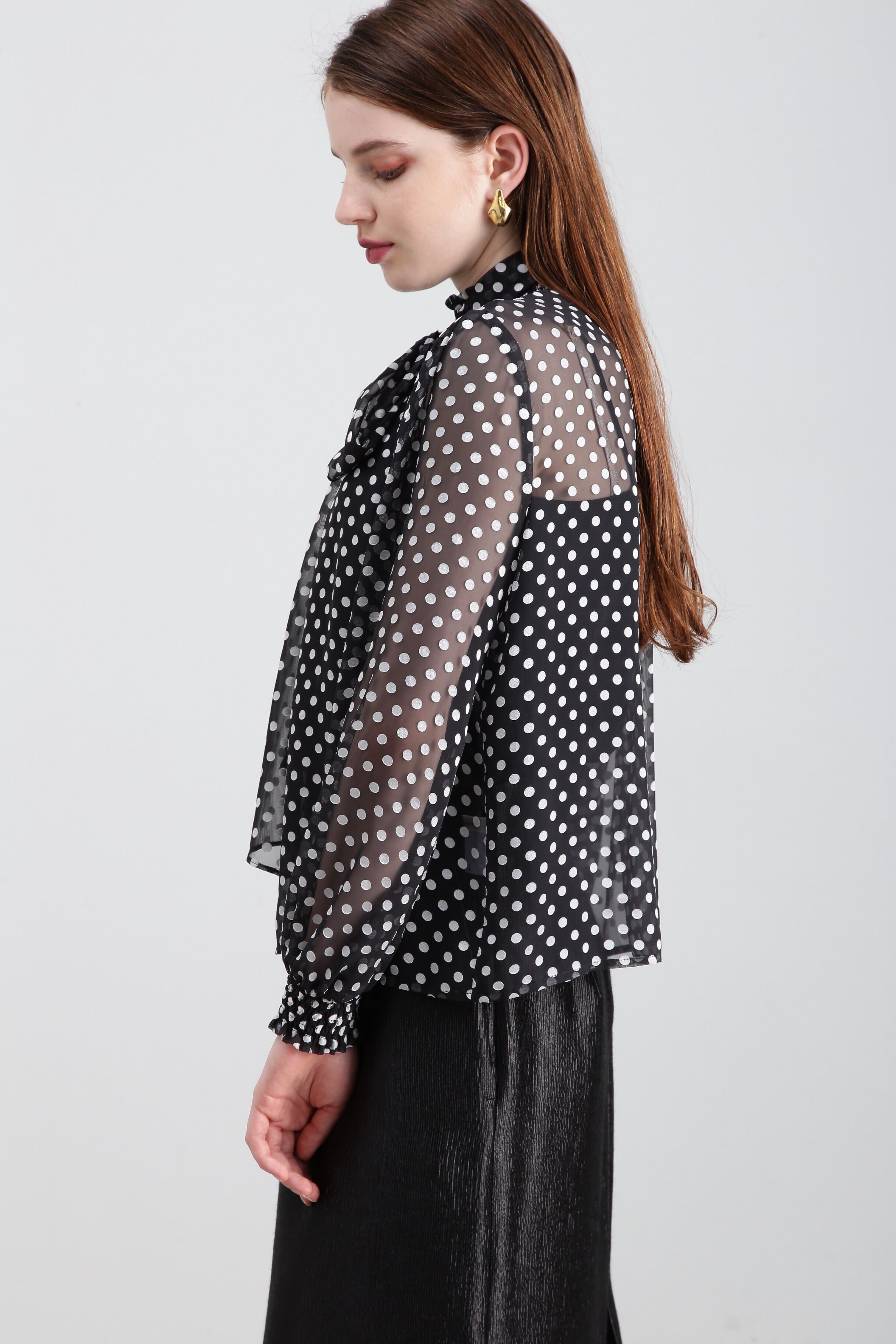  「◆オパールドットリボンブラウス」|シャツ・ブラウス|