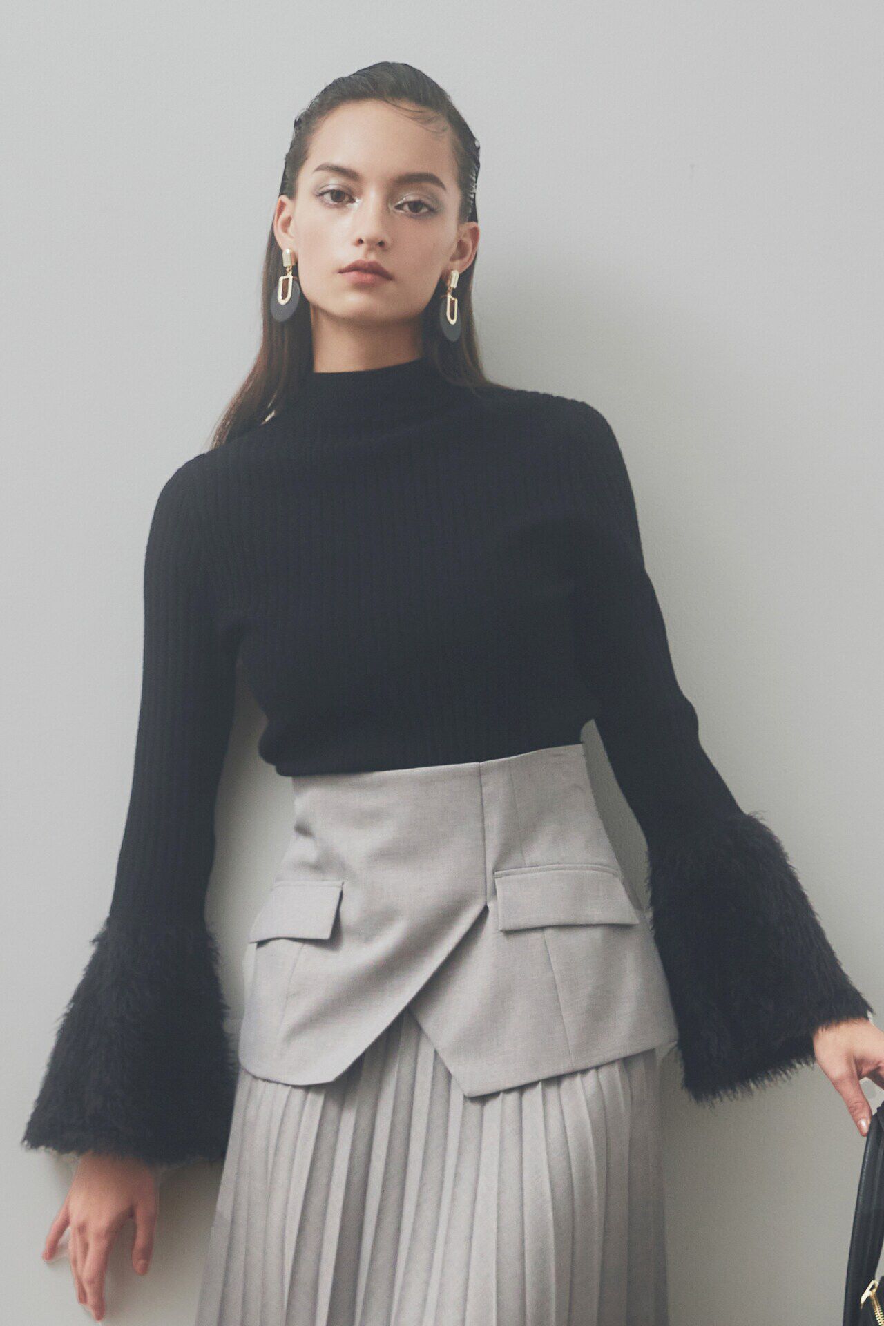  「◆フェザーコンビニットトップス」|ニット・セーター|ブラック