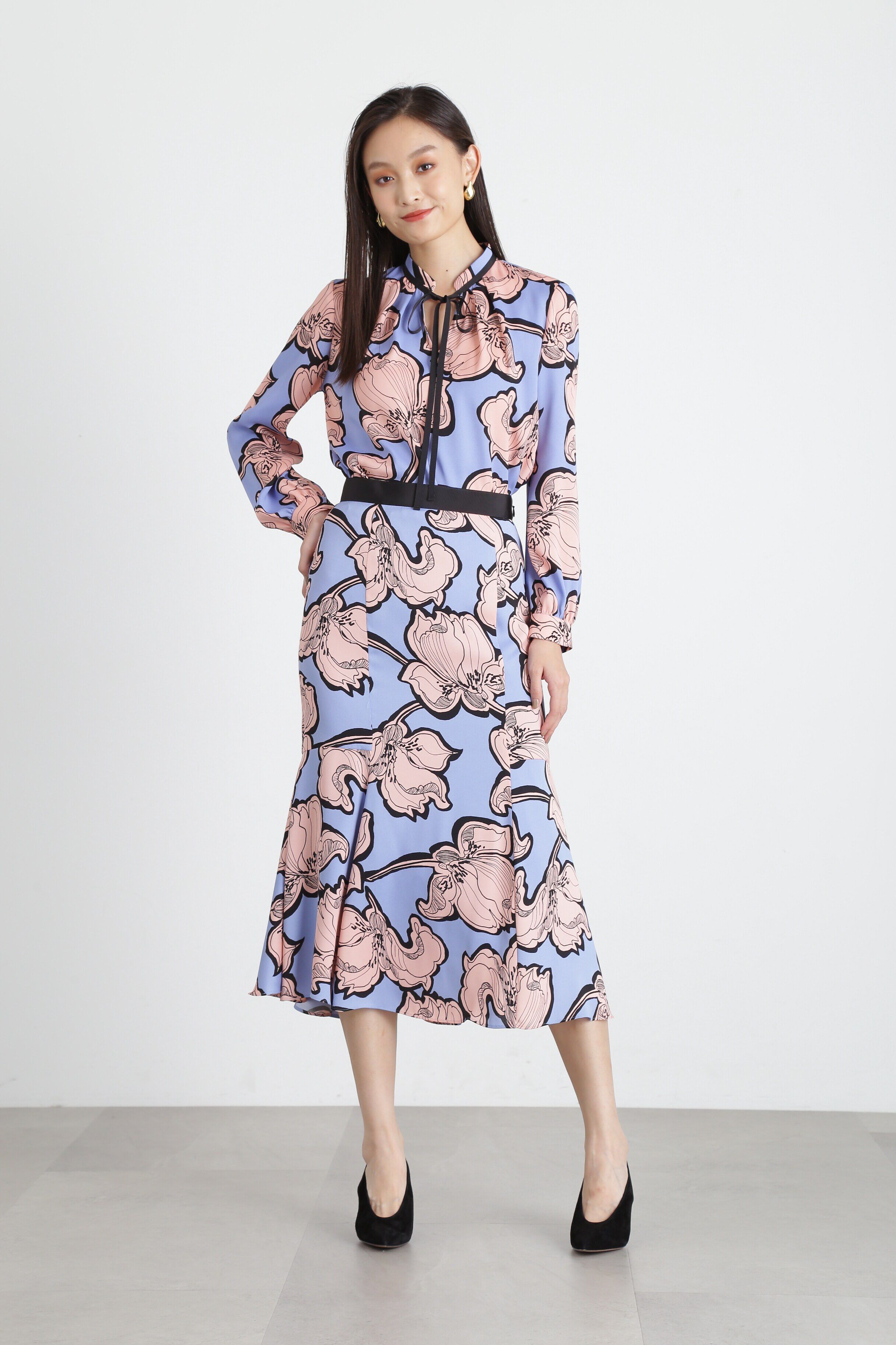  「◆アブストラクトリーフプリントスカート」|スカート|