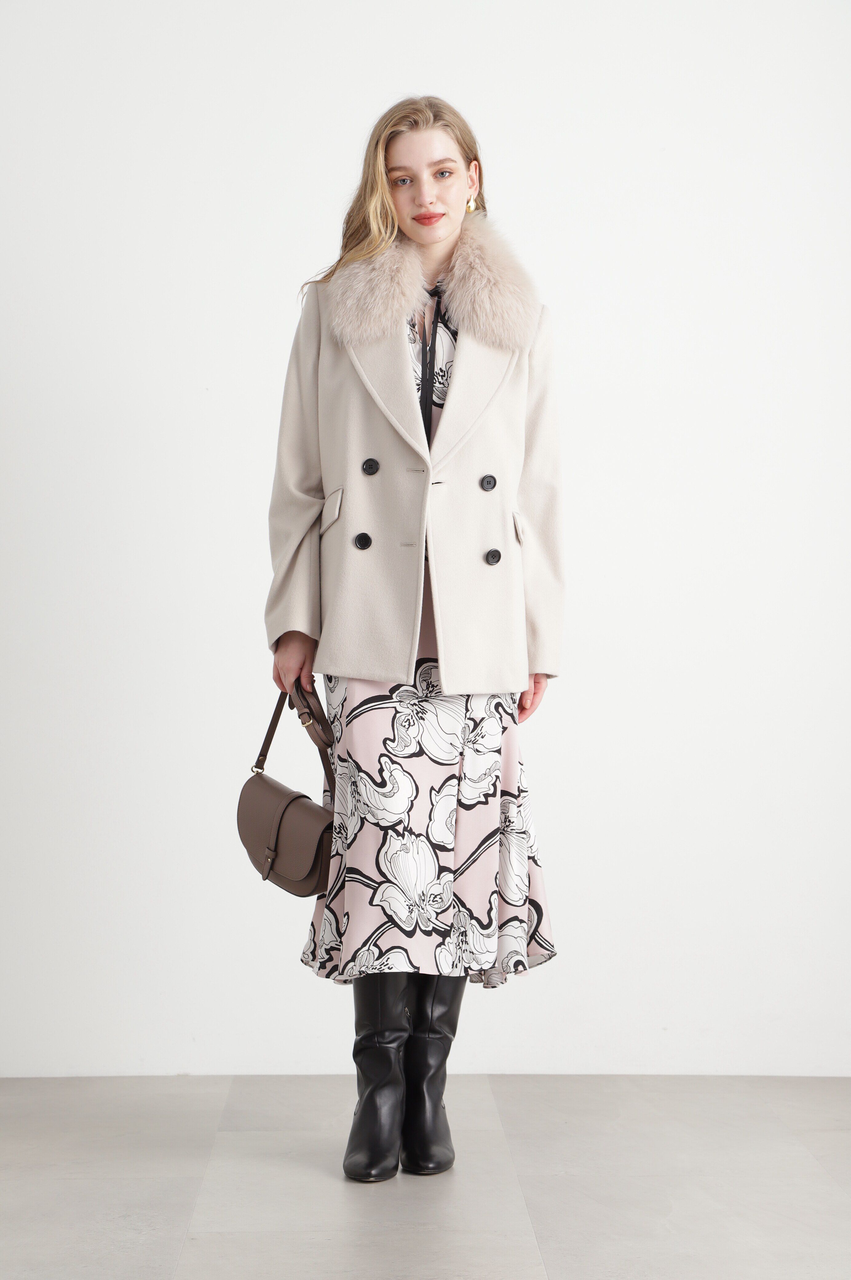  「◆アブストラクトリーフプリントスカート」|スカート|