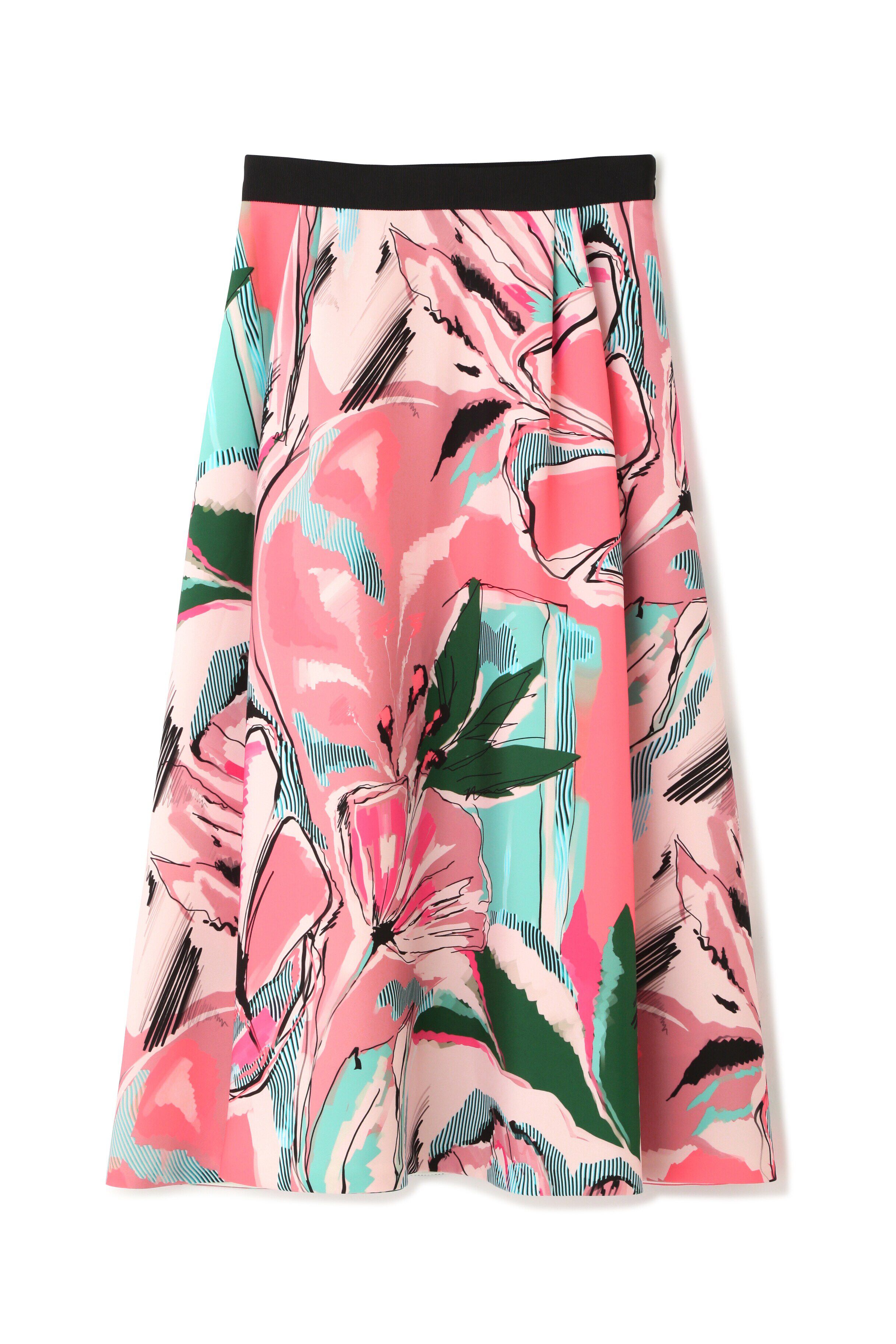  「◆アートフラワープリントスカート」|スカート|