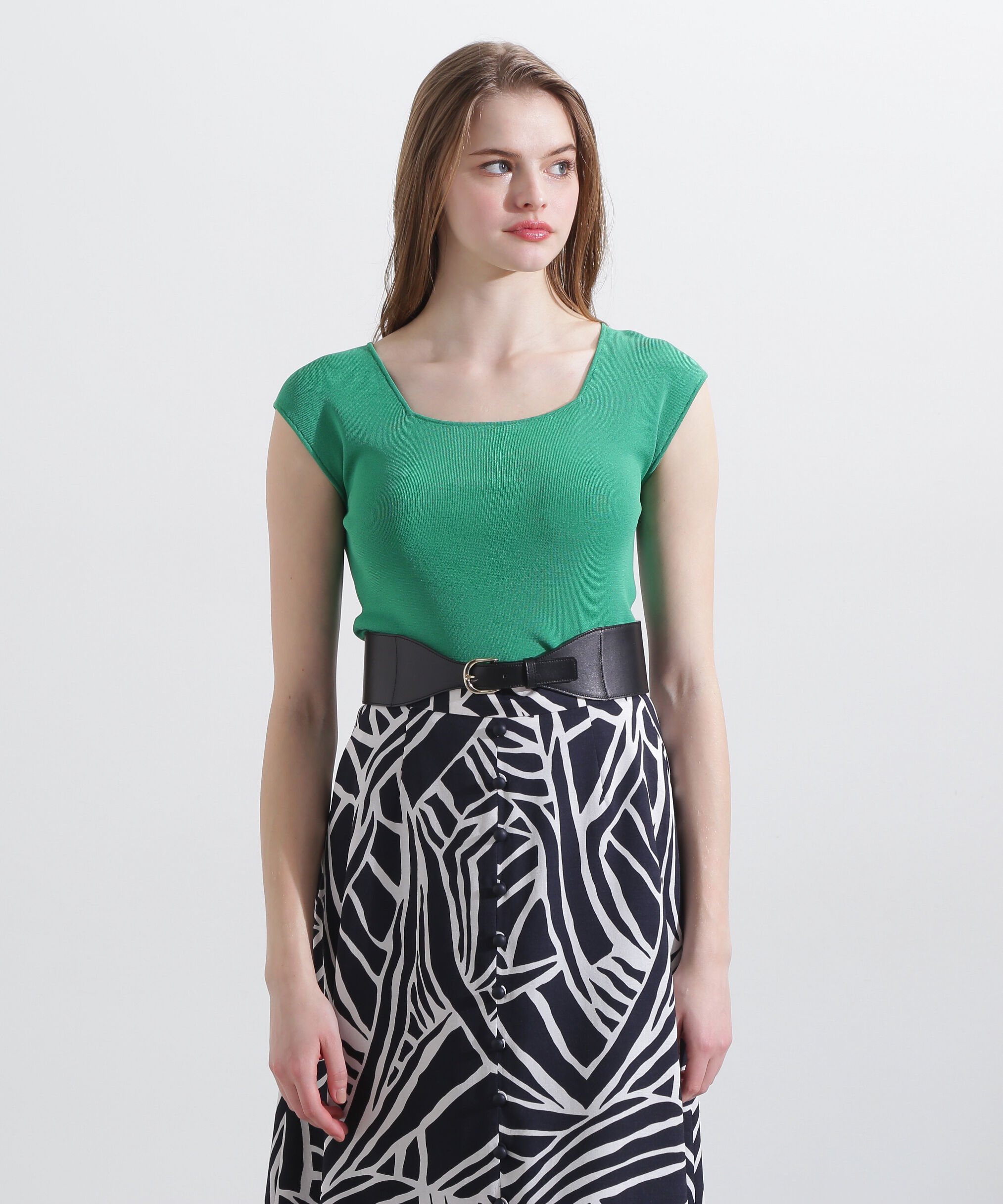  「◆スクエアネックニットプルオーバー」|ニット・セーター|