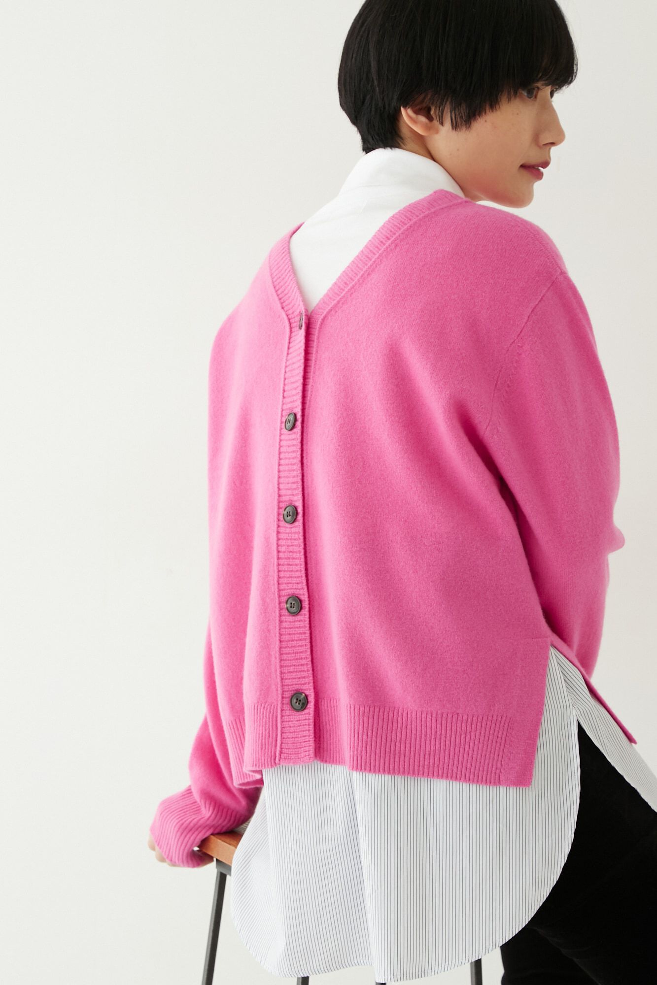  「◆ソフトタッチウール２ＷＡＹカーディガン」|ニット・セーター|ピンク