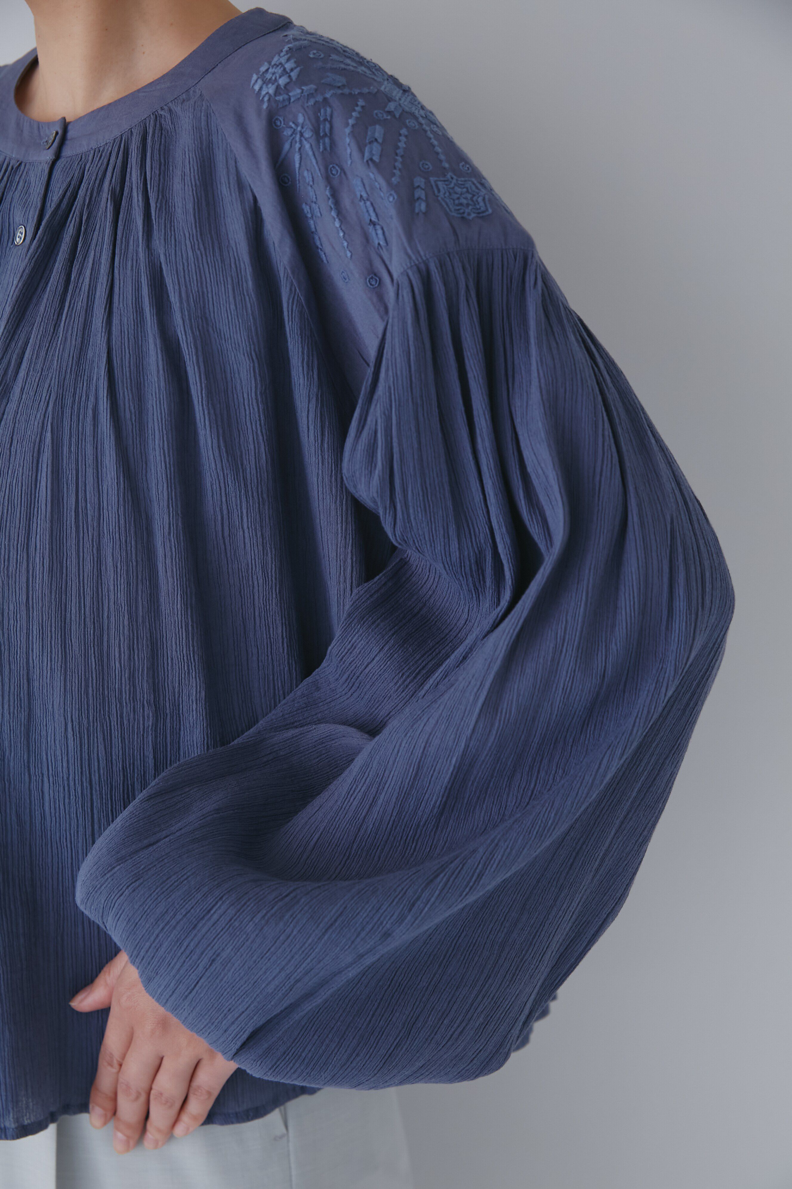  「◆インドクレープギャザーブラウス」|シャツ・ブラウス|