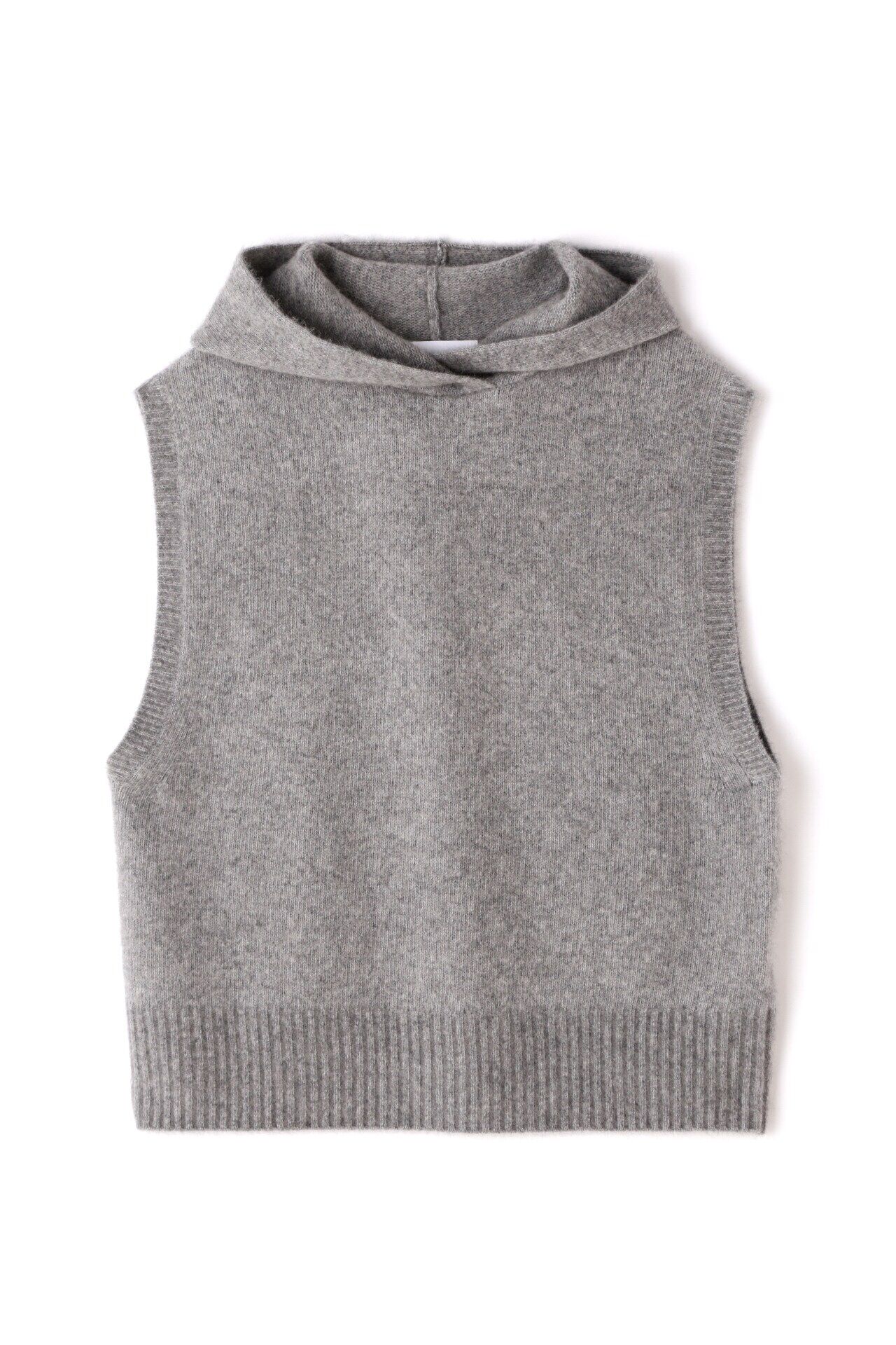  「フード付きニットベスト」|ニット・セーター|