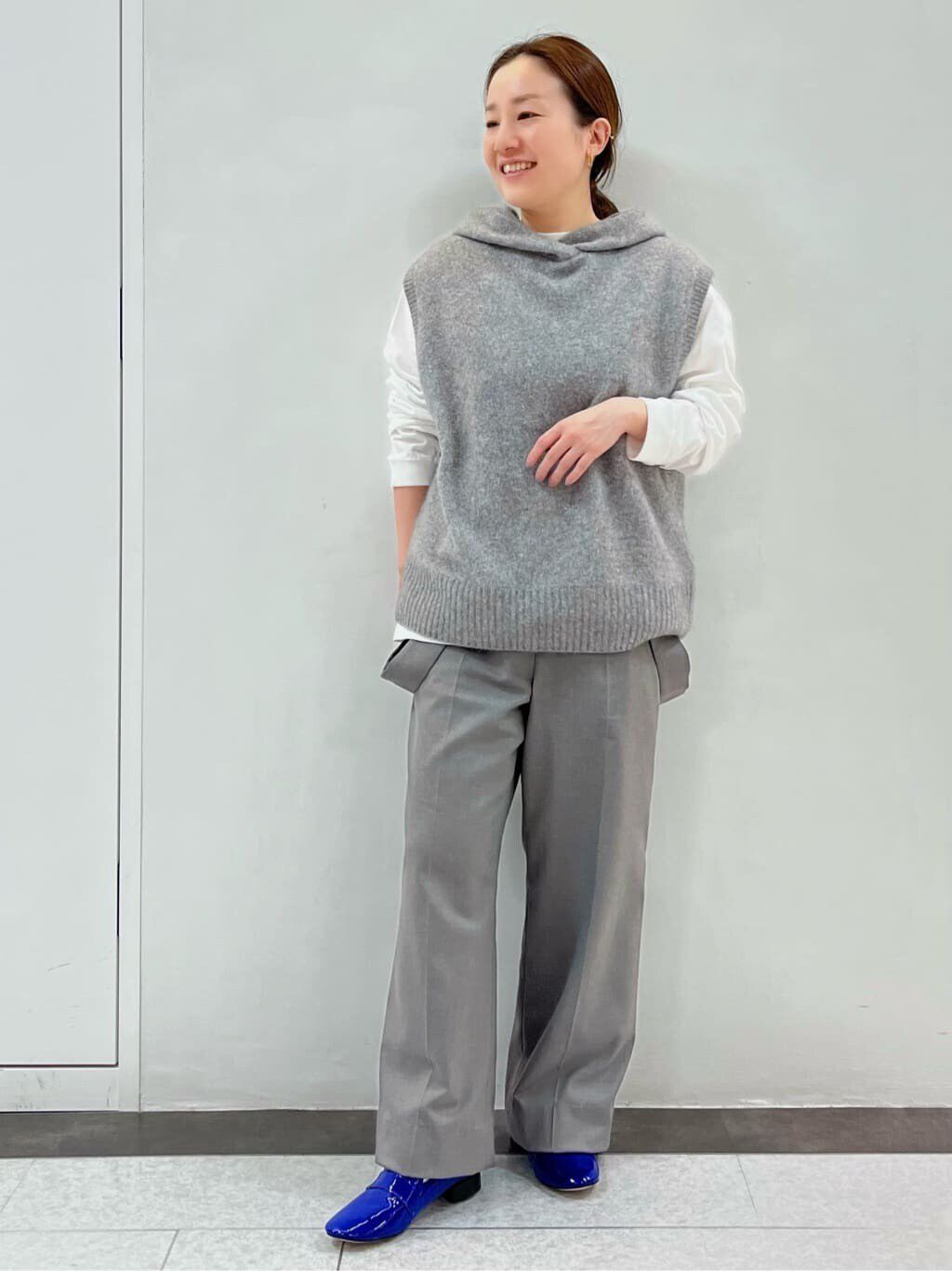  「フード付きニットベスト」|ニット・セーター|