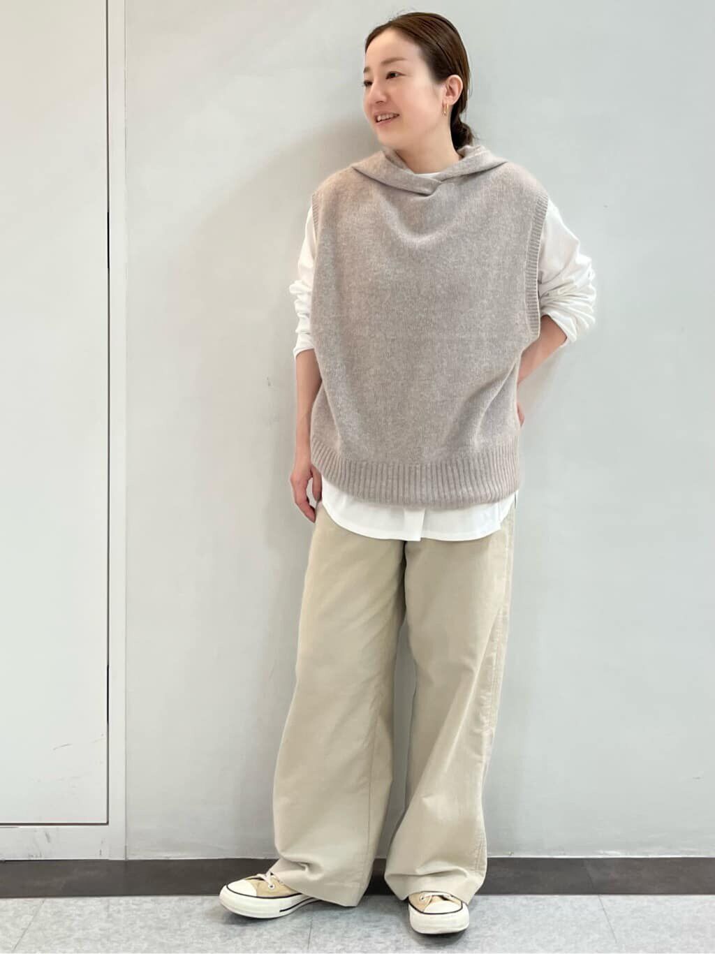  「フード付きニットベスト」|ニット・セーター|