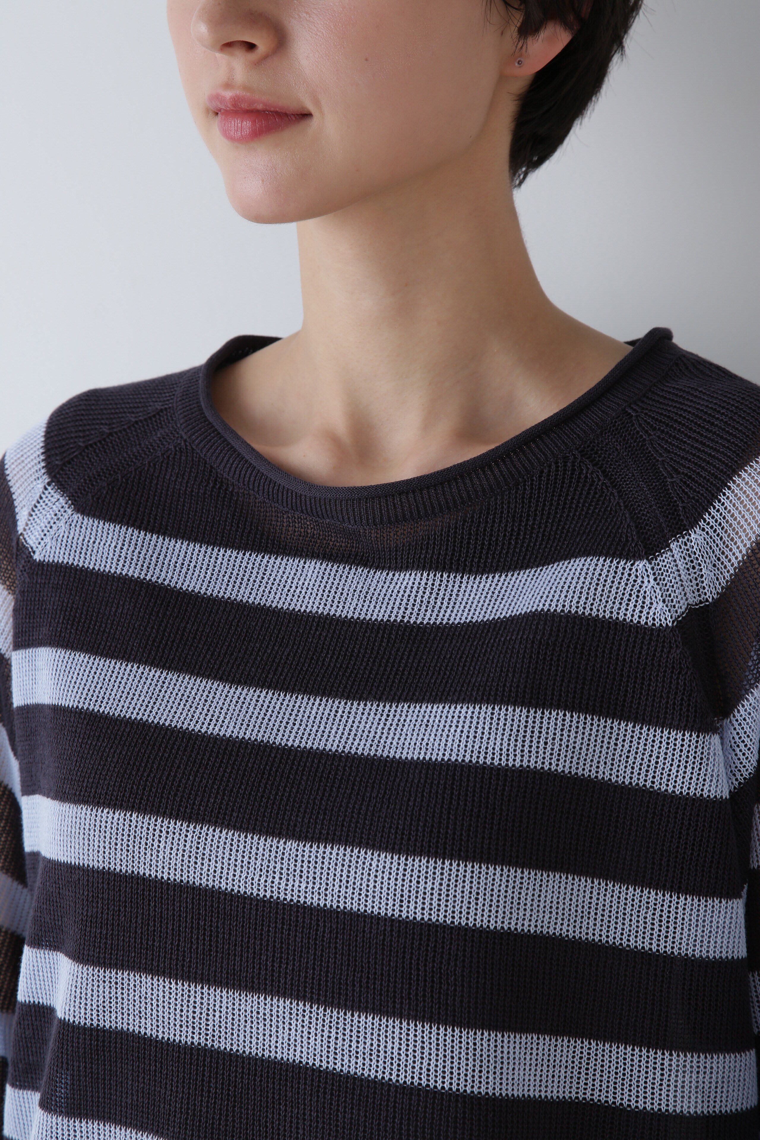  「◆ハイゲージギマボーダーニットプルオーバー」|ニット・セーター|