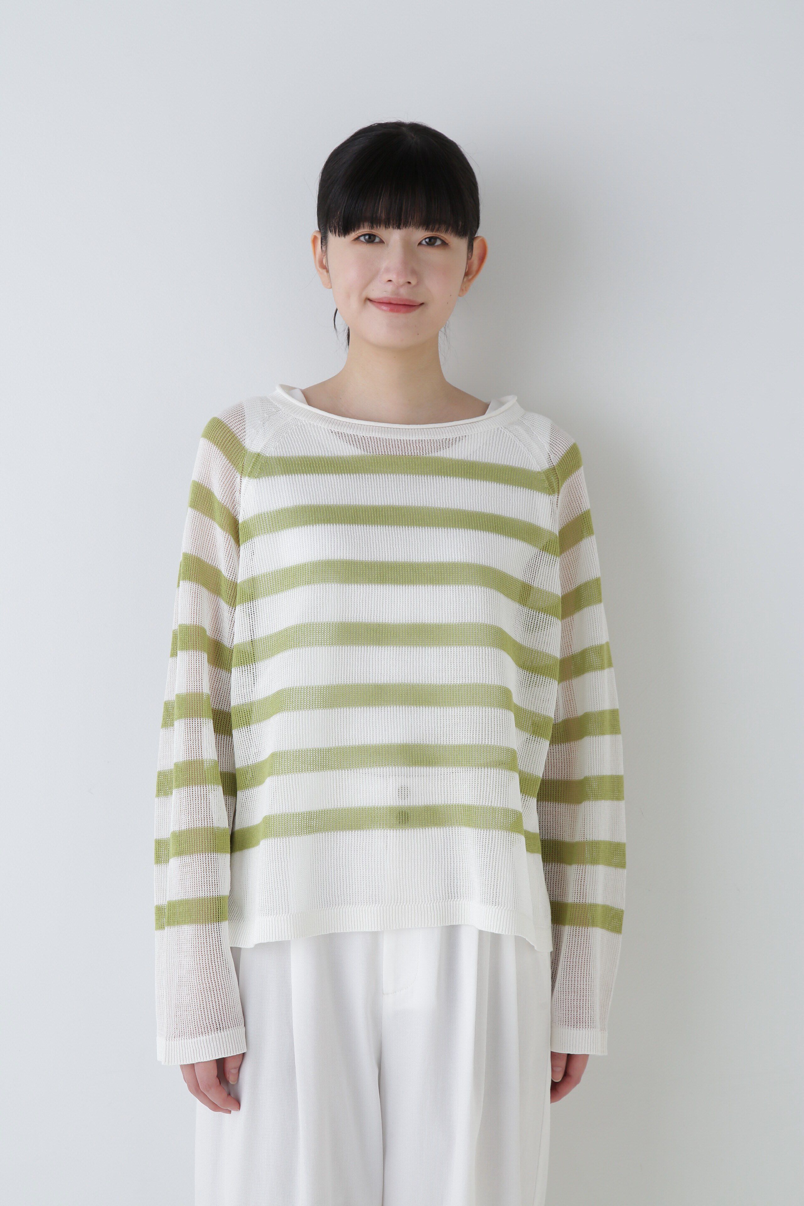  「◆ハイゲージギマボーダーニットプルオーバー」|ニット・セーター|