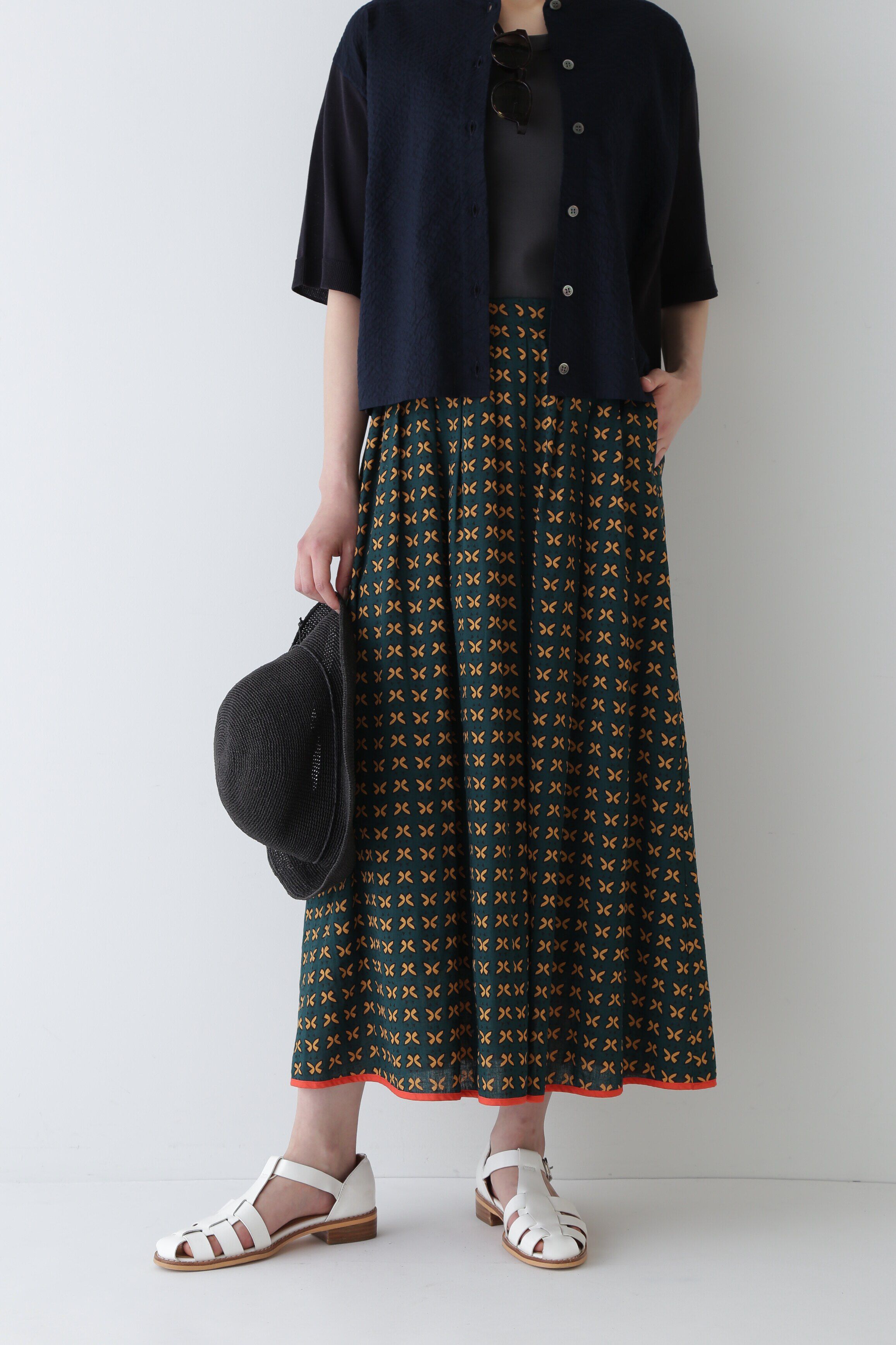  「◆プリントスカート」|スカート|グリーン3