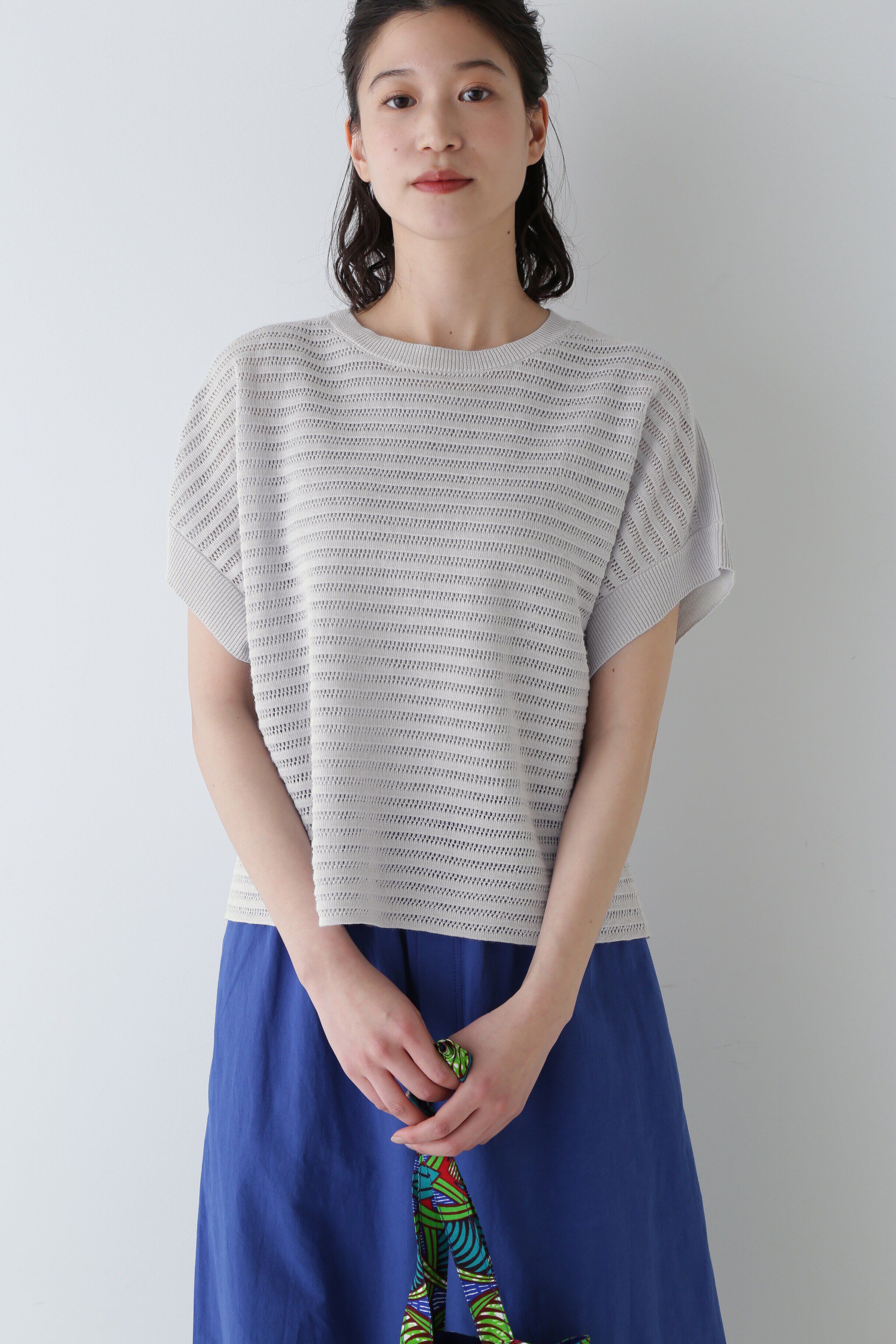  「◆ラミーメッシュニット」|ニット・セーター|グレー