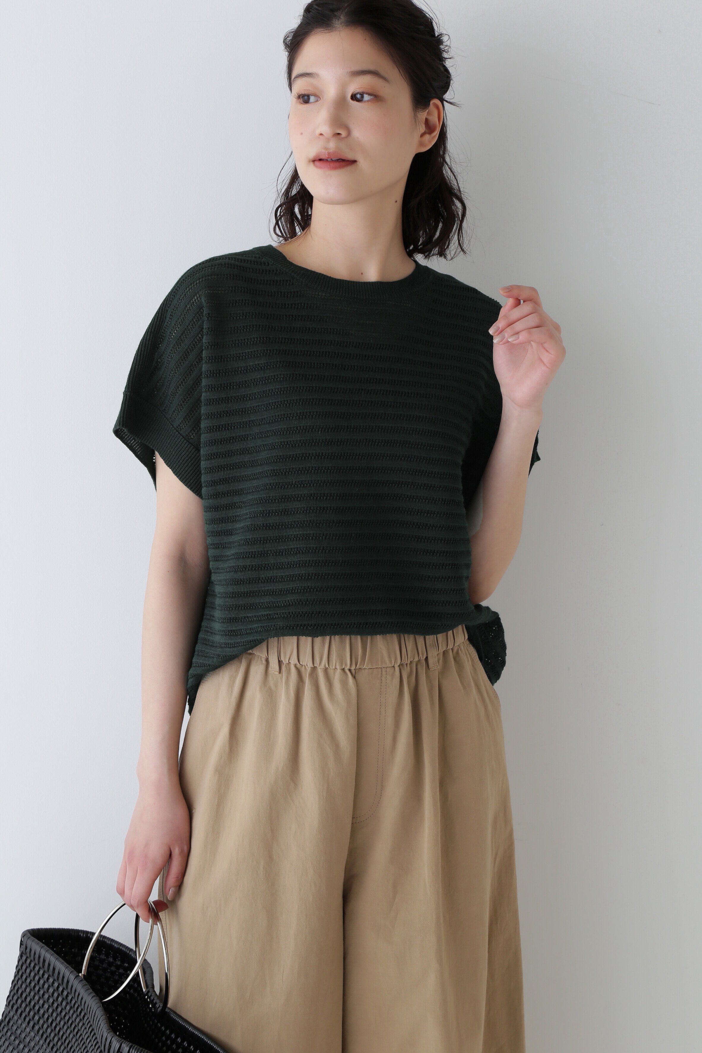  「◆ラミーメッシュニット」|ニット・セーター|グリーン