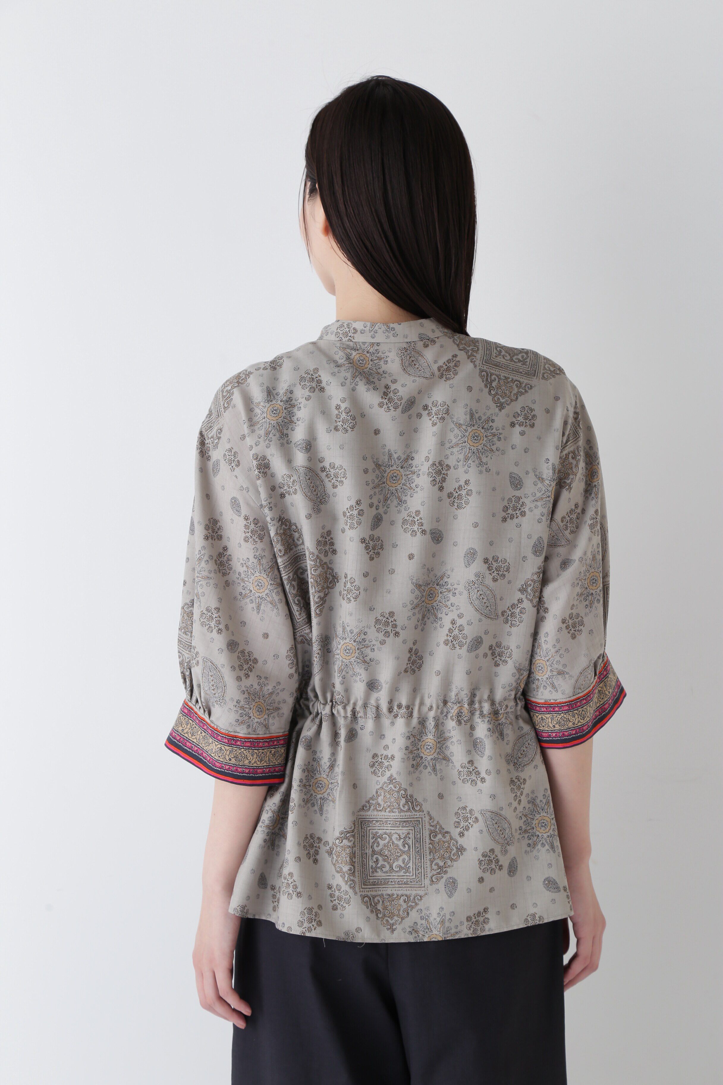  「◆モロッカンプリントウエストギャザーブラウス」|シャツ・ブラウス|