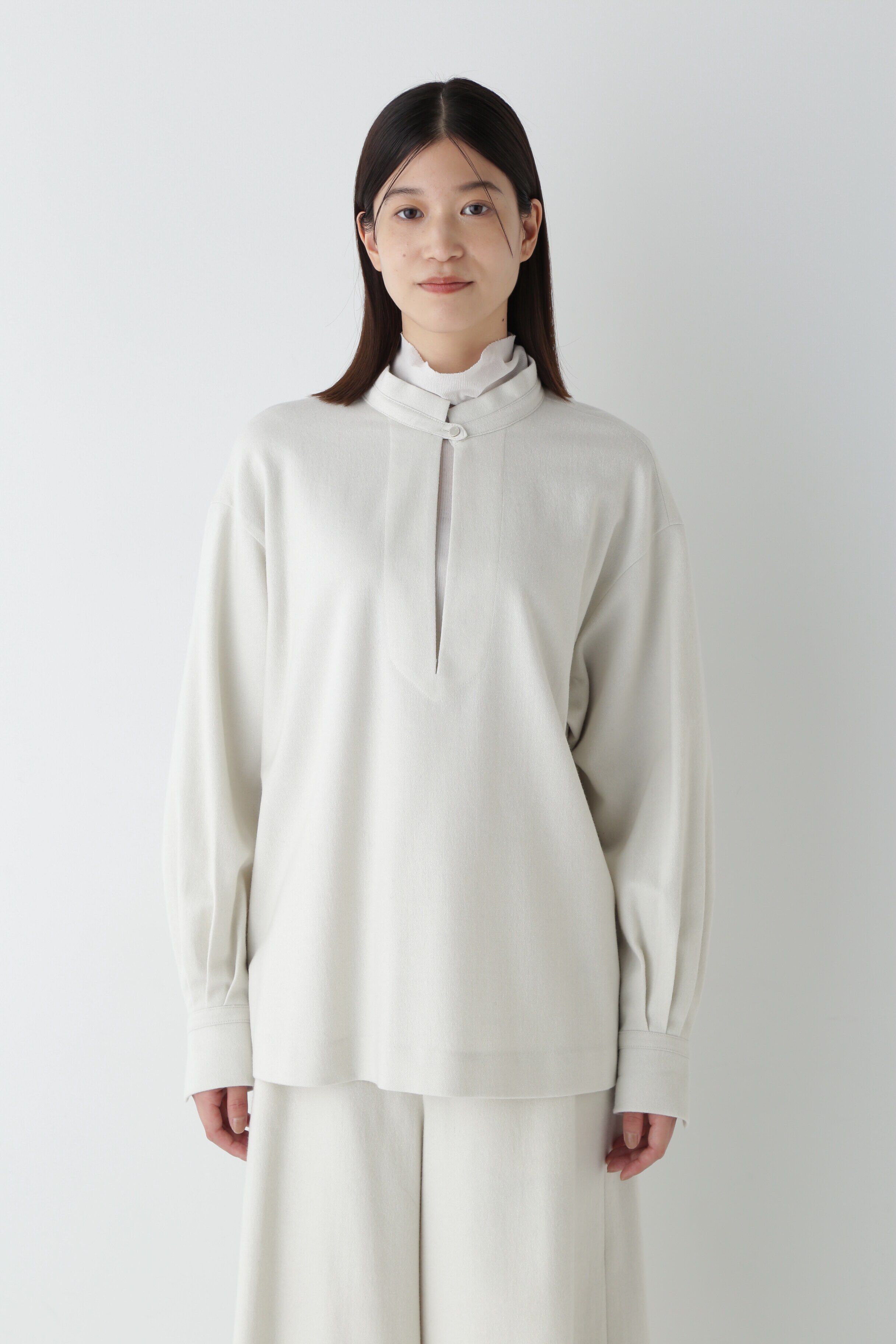  「◆セミ梳毛ツイルブラウス」|シャツ・ブラウス|