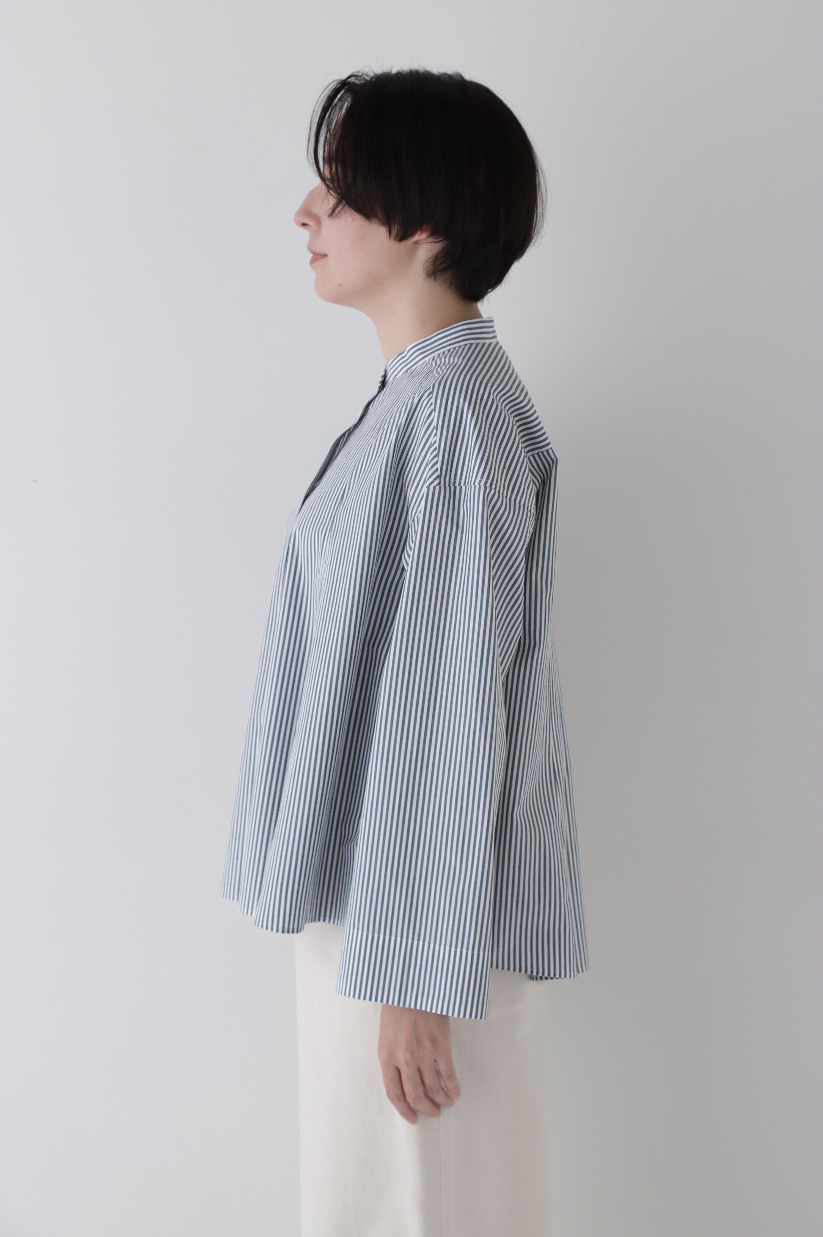  「◆バンドカラーオーバーブラウス」|シャツ・ブラウス|