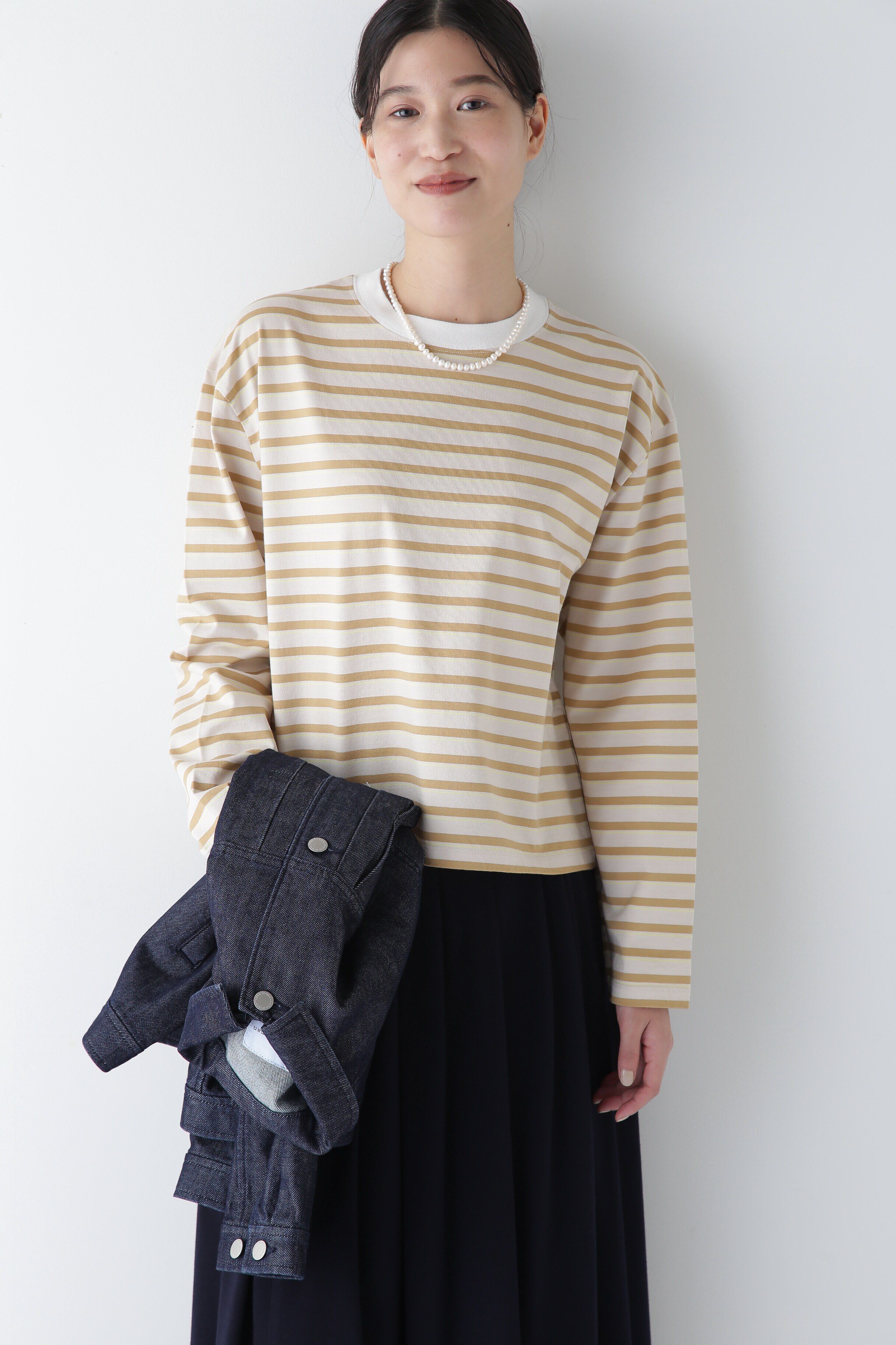  「◆ボーダーボックスＴシャツ」|Tシャツ・カットソー|ベージュボー 3