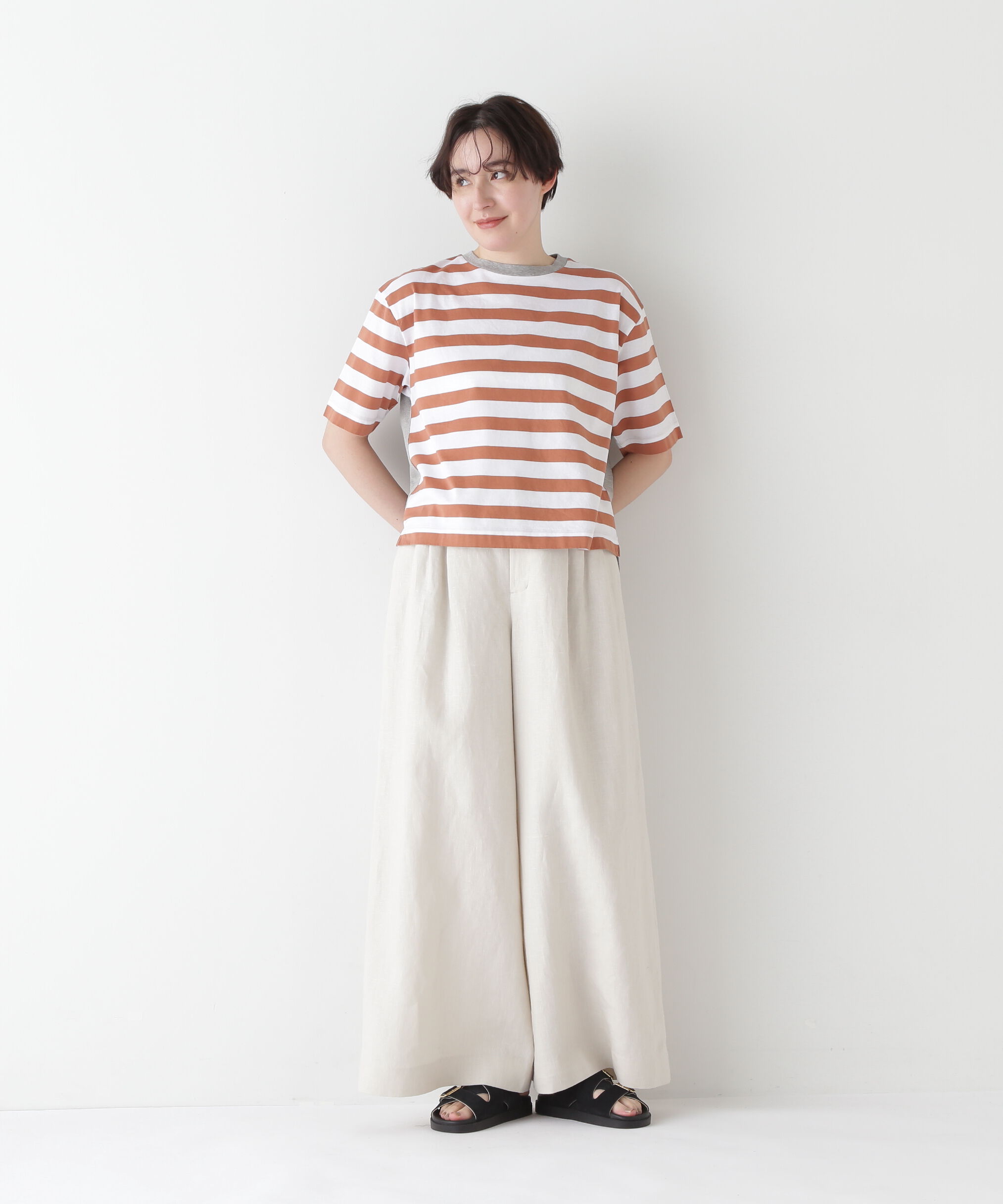  「◆シルケット天竺ボーダーカットソー」|Tシャツ・カットソー|