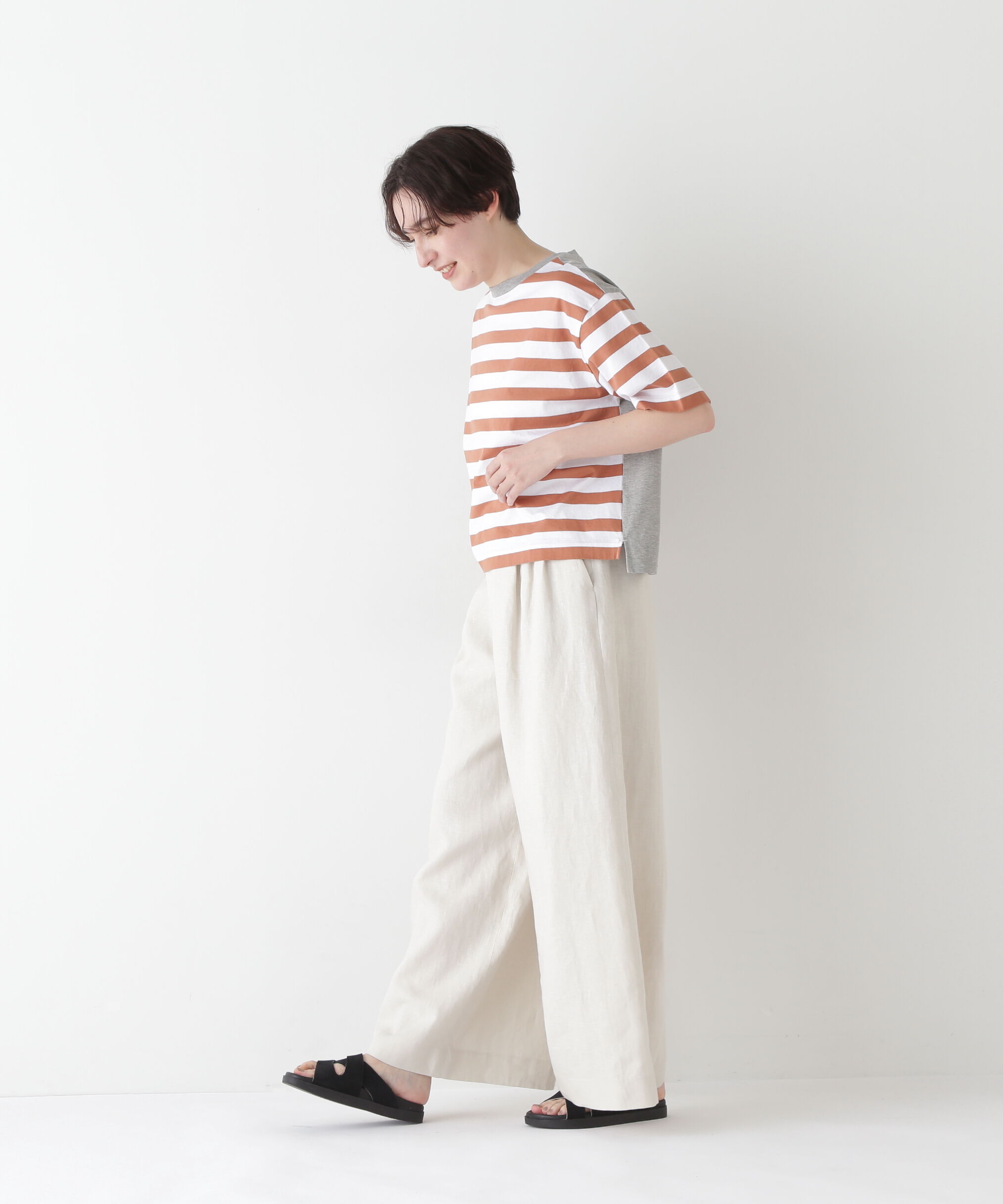  「◆シルケット天竺ボーダーカットソー」|Tシャツ・カットソー|