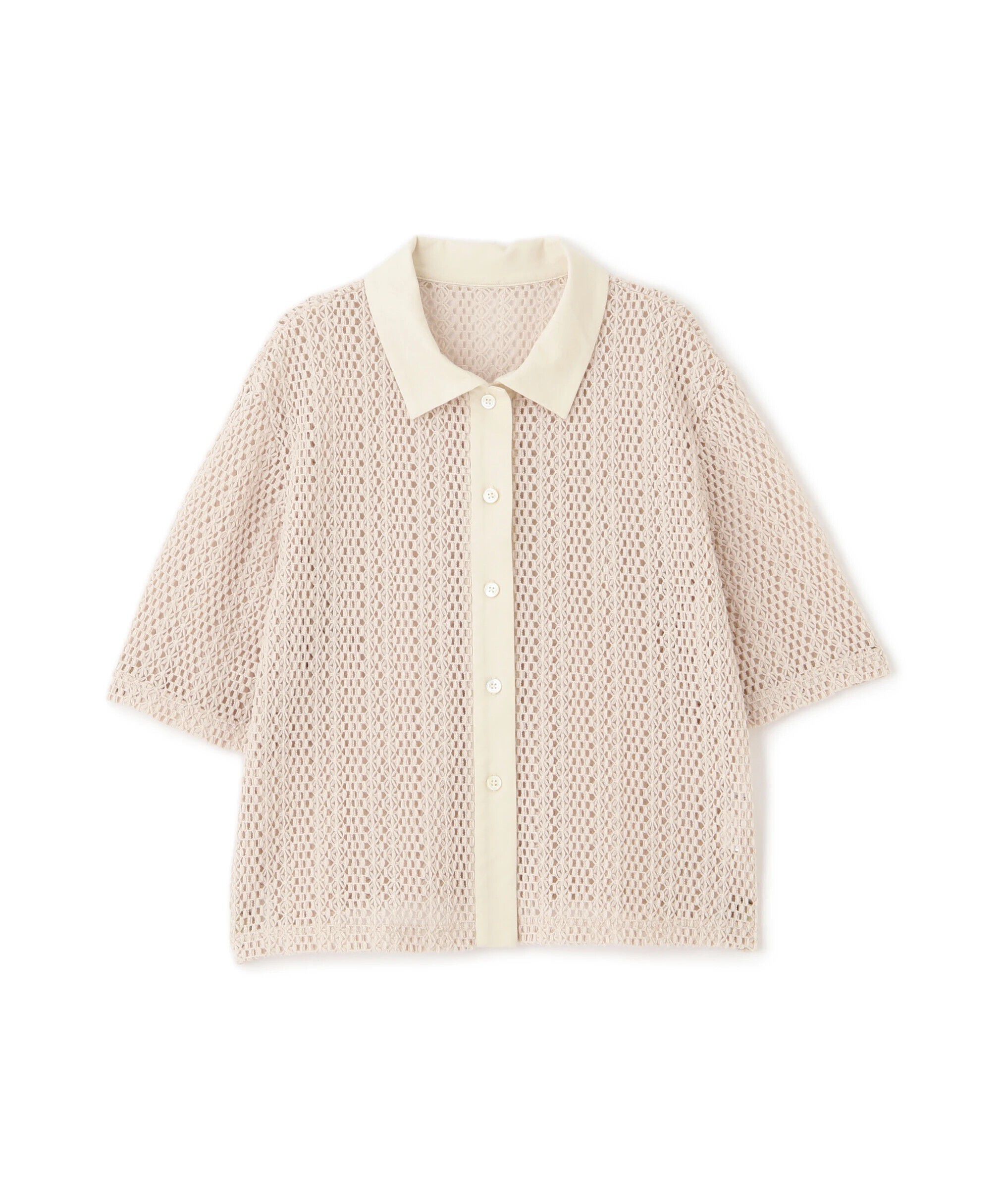  「◆クロッシェレース半袖シャツ」|Tシャツ・カットソー|