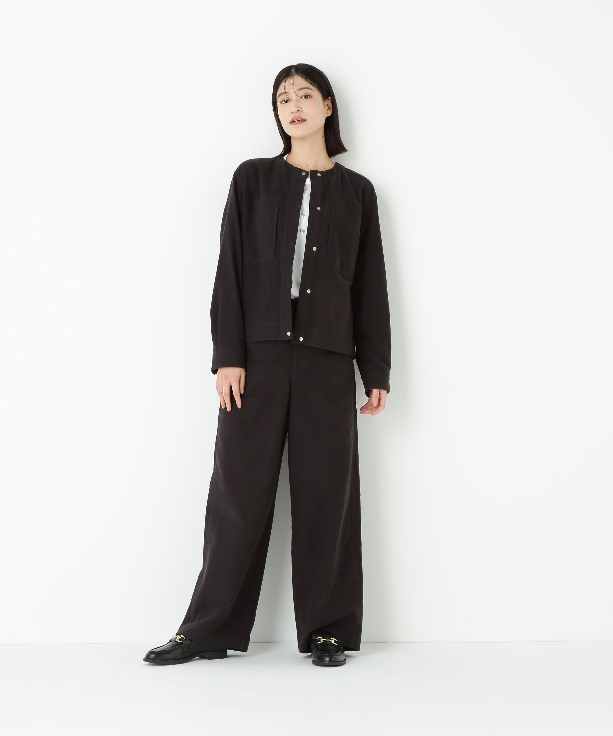  「◆ストレッチエアリードットコードノーカラーブルゾン」|ブルゾン・スタジャン|