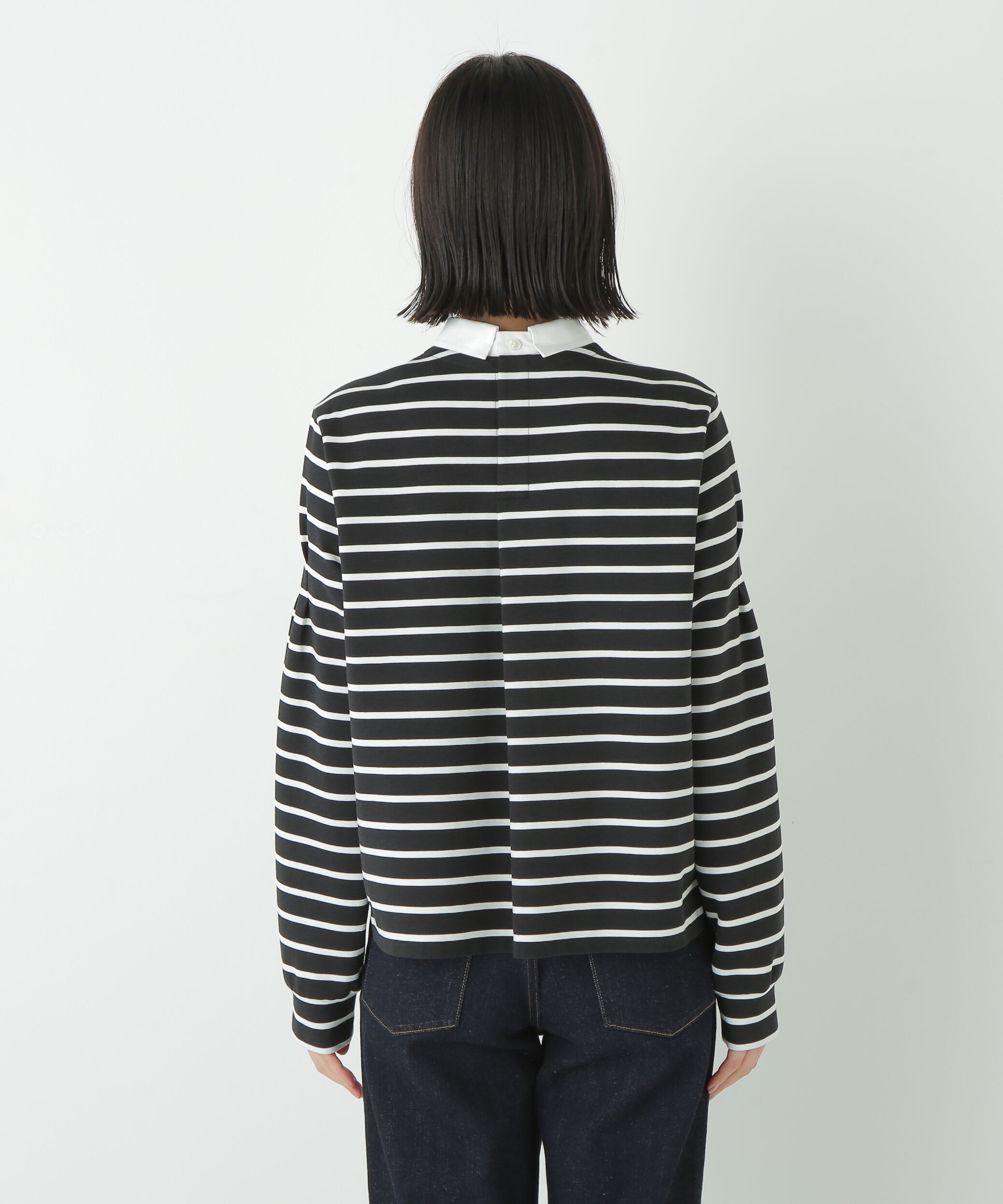  「◆ストレッチポンチシャツカラードッキングプルオーバー」|Tシャツ・カットソー|