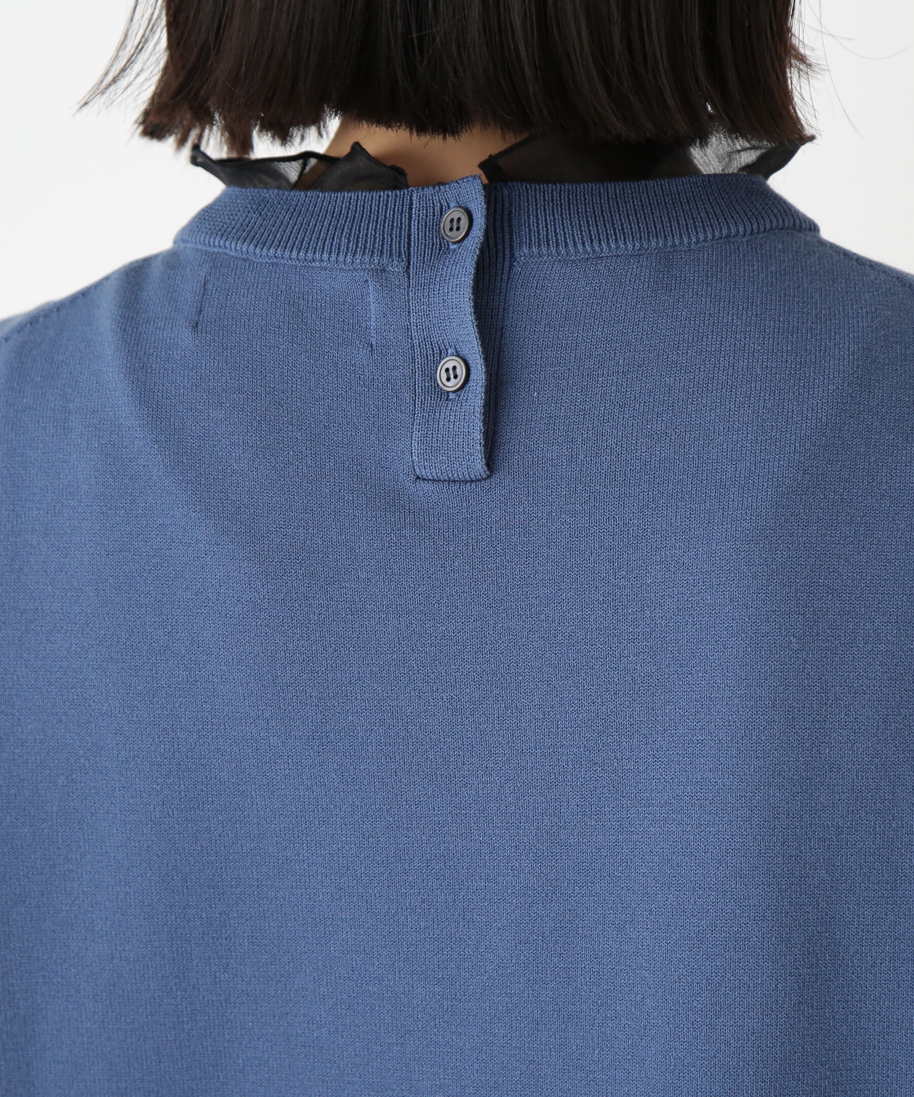  「◆綿ポリエステル取外し衿付プルオーバー」|ニット・セーター|