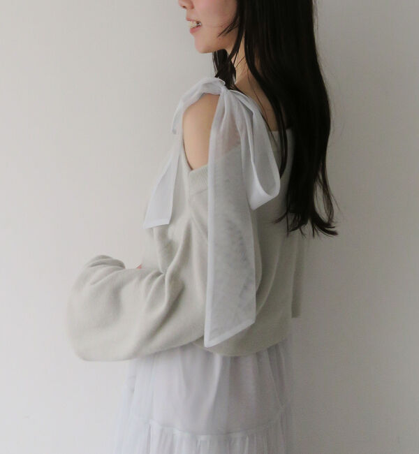 archives「肩リボンニットプルオーバー&times;チュールキャミワンピースＳＥＴ」|ワンピース|