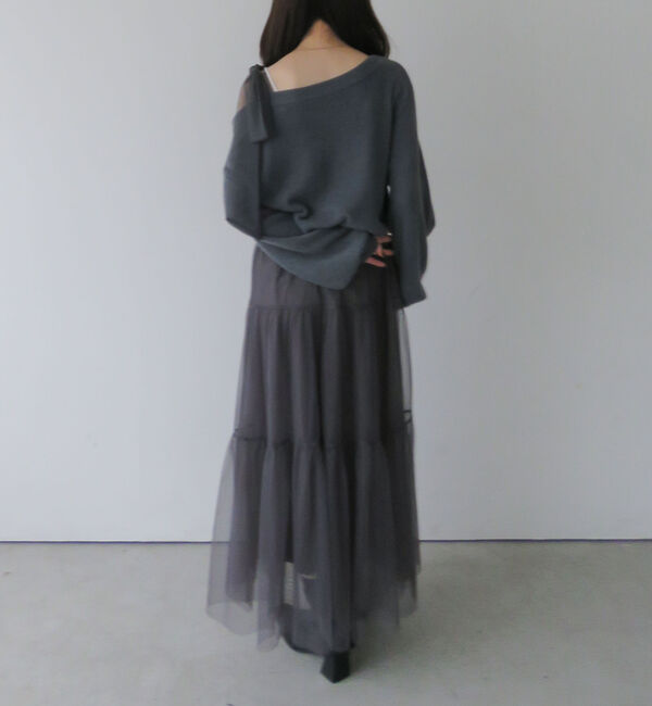 archives「肩リボンニットプルオーバー&times;チュールキャミワンピースＳＥＴ」|ワンピース|