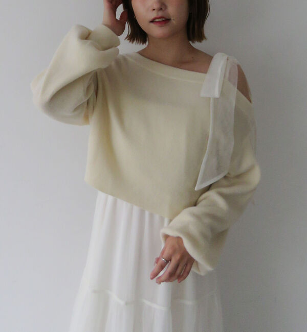 archives「肩リボンニットプルオーバー&times;チュールキャミワンピースＳＥＴ」|ワンピース|