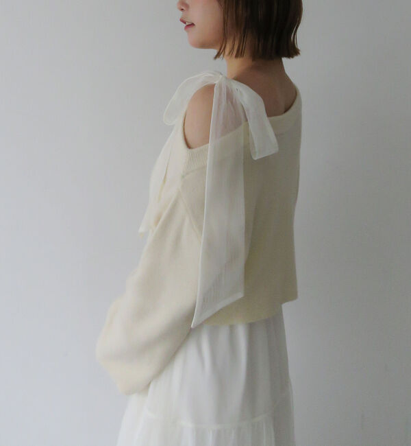 archives「肩リボンニットプルオーバー&times;チュールキャミワンピースＳＥＴ」|ワンピース|