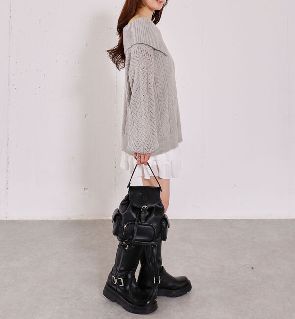 archives「ビックカラーオフショルミドルニットオーバー」|ニット・セーター|