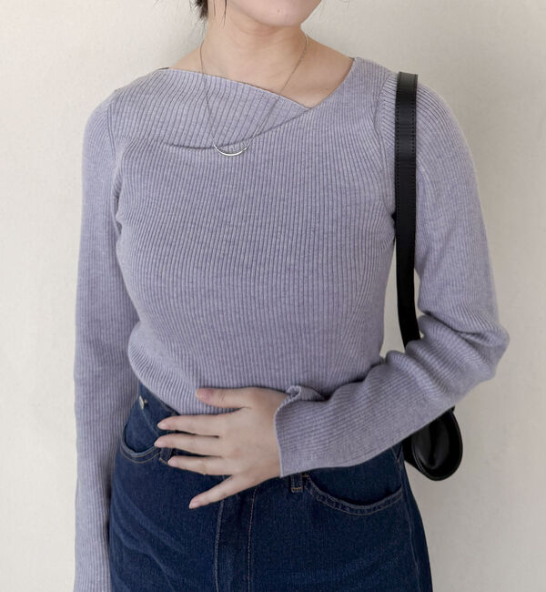 Doux archives「ニュアンスネックリブニット」|ニット・セーター|