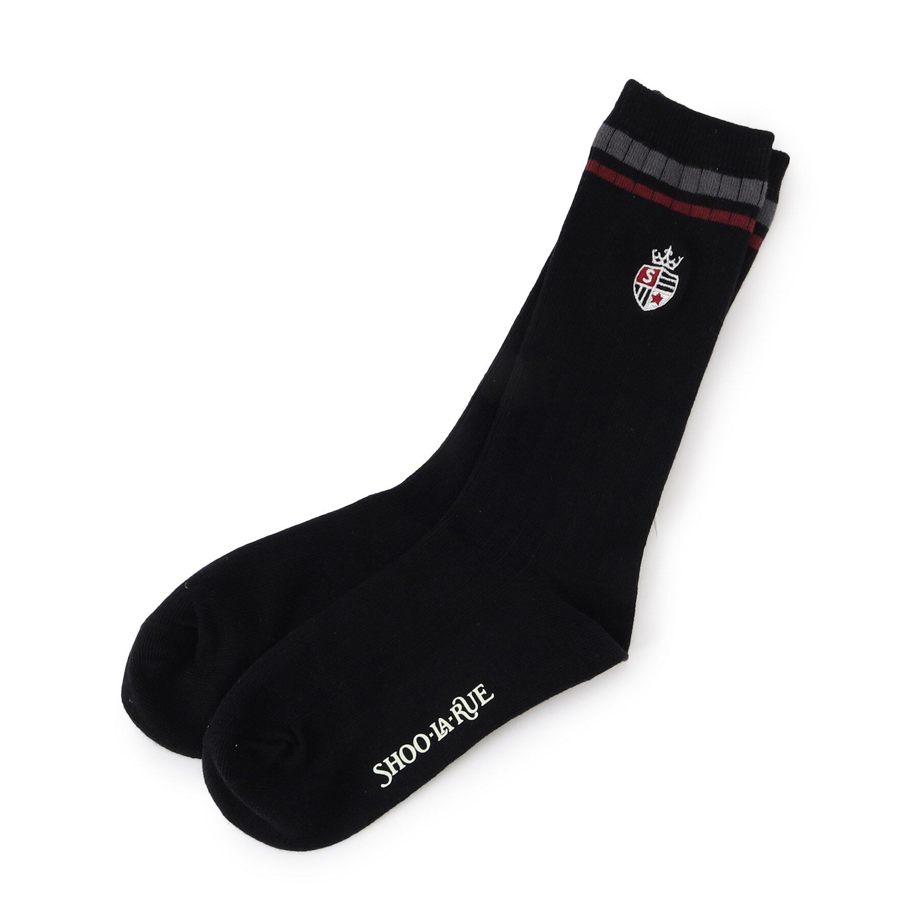 SHOO･LA･RUE「【セレモニー】エンブレムソックス」|ソックス|ﾌﾞﾗｯｸ(019)