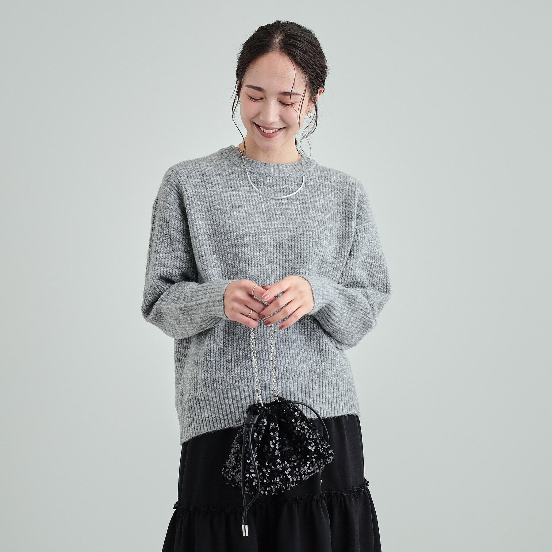 SHOO･LA･RUE「【高レビュー】大人フェミニン ふわふわ畦編み ゆるニット」|ニット・セーター|