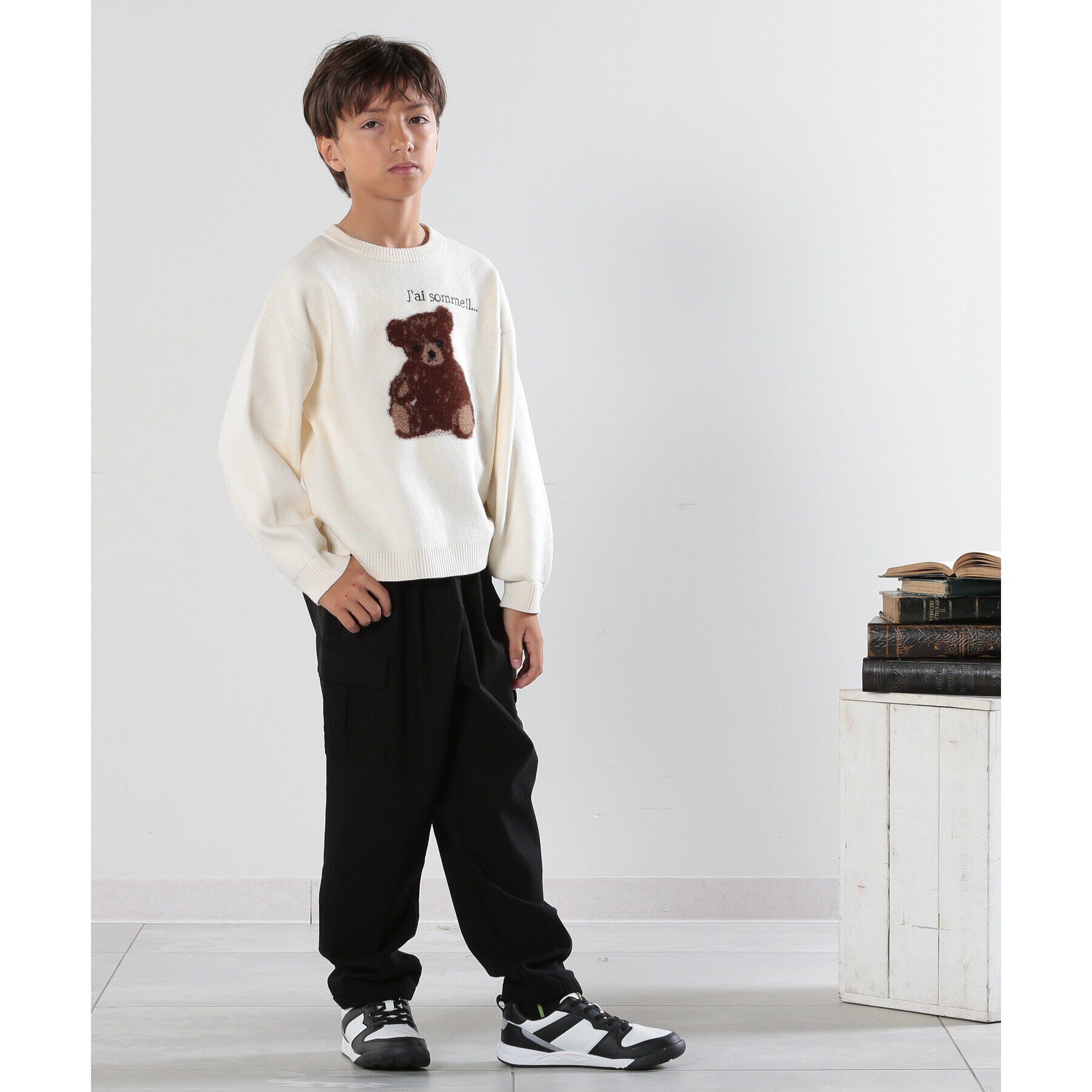 SHOO･LA･RUE「【110-140cm/リンク/男女兼用】アニマルモチーフニット」|ニット・セーター|